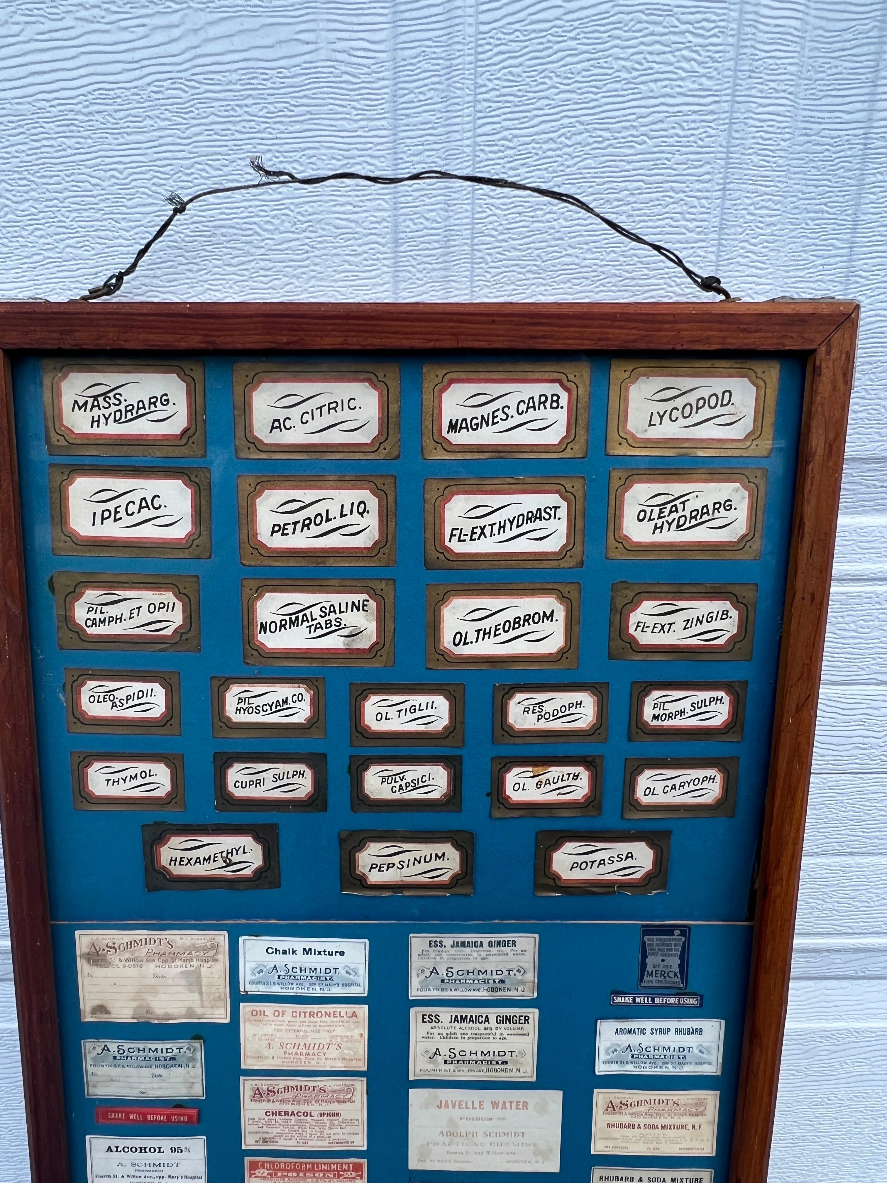 Rare Adolph Schmidt Pharmacy Label Display Including 110 Antique Labels For Sale 5
