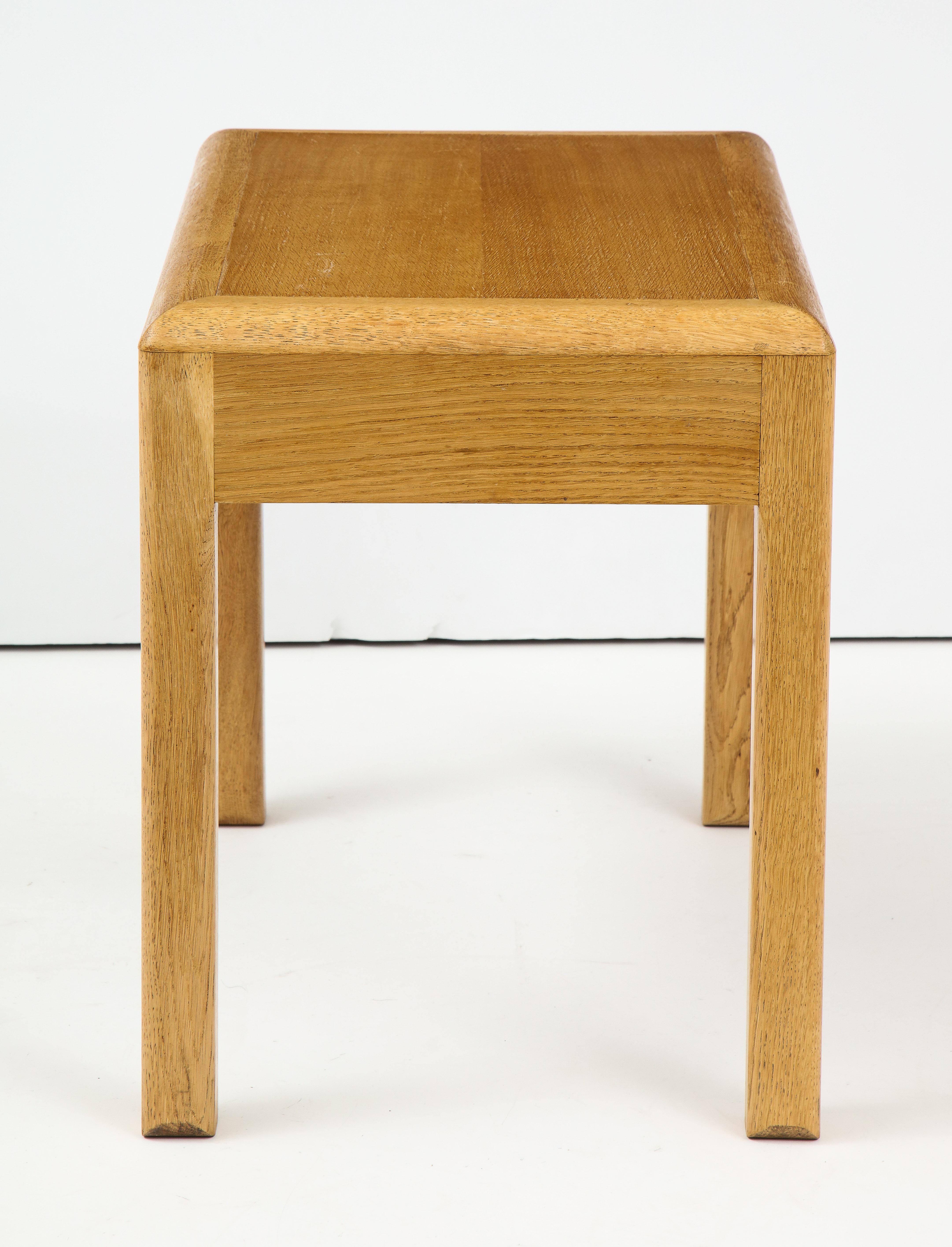 Rare French waxed oak occasional table with a rectangular top by Adolphe Chanaux, circa 1930.