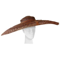 Rare Adrian Dramatic Custom Couture Pinwheel Hat   Museum, Collectors