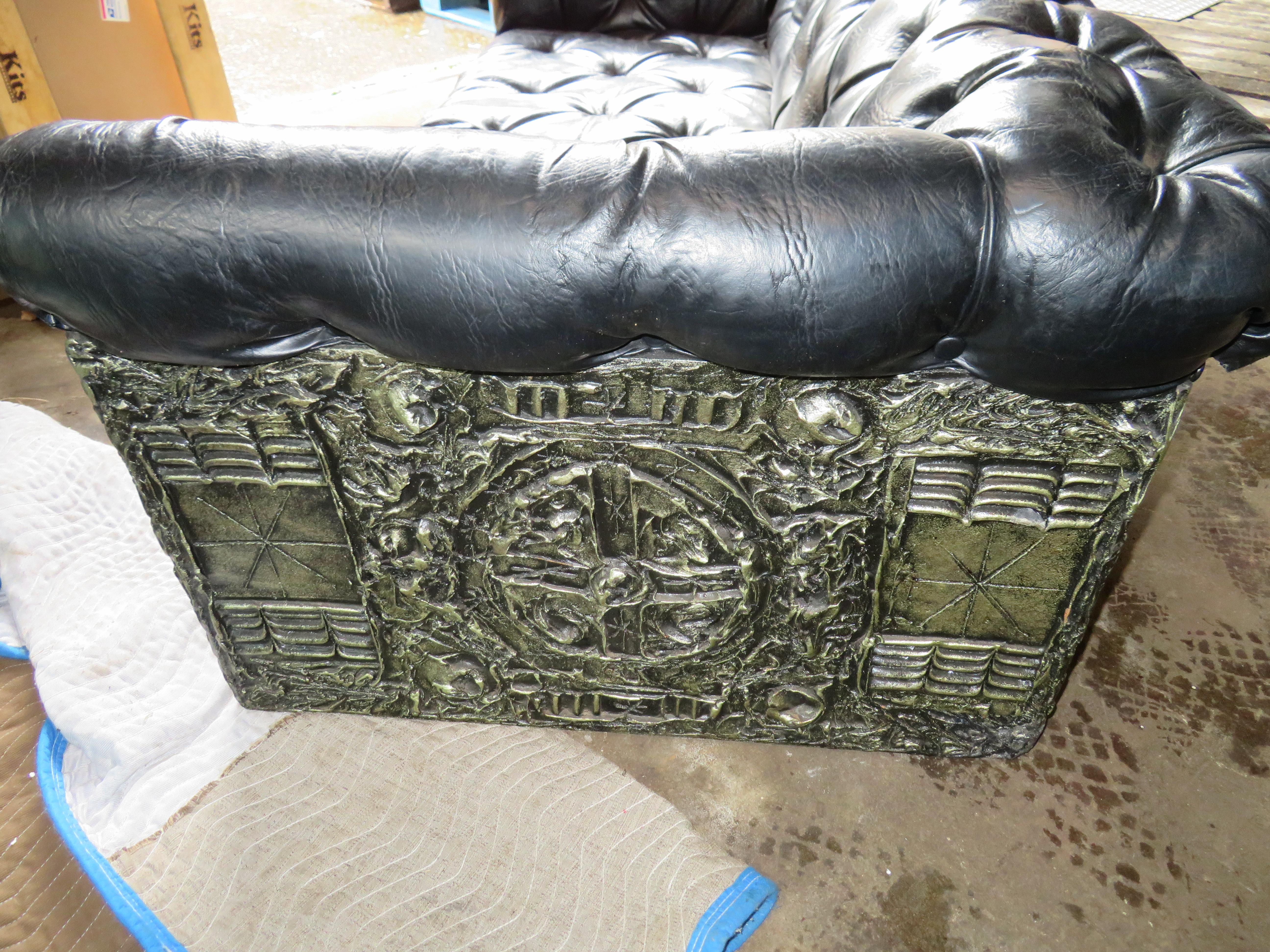 Mid-Century Modern Rare Adrian Pearsall Brutalist Tufted Chesterfield Love Seat Sofa Midcentury