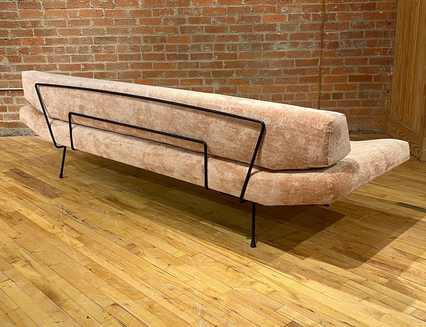 Mid-Century Modern Rare Adrian Pearsall Iron Frame Gondola Sofa