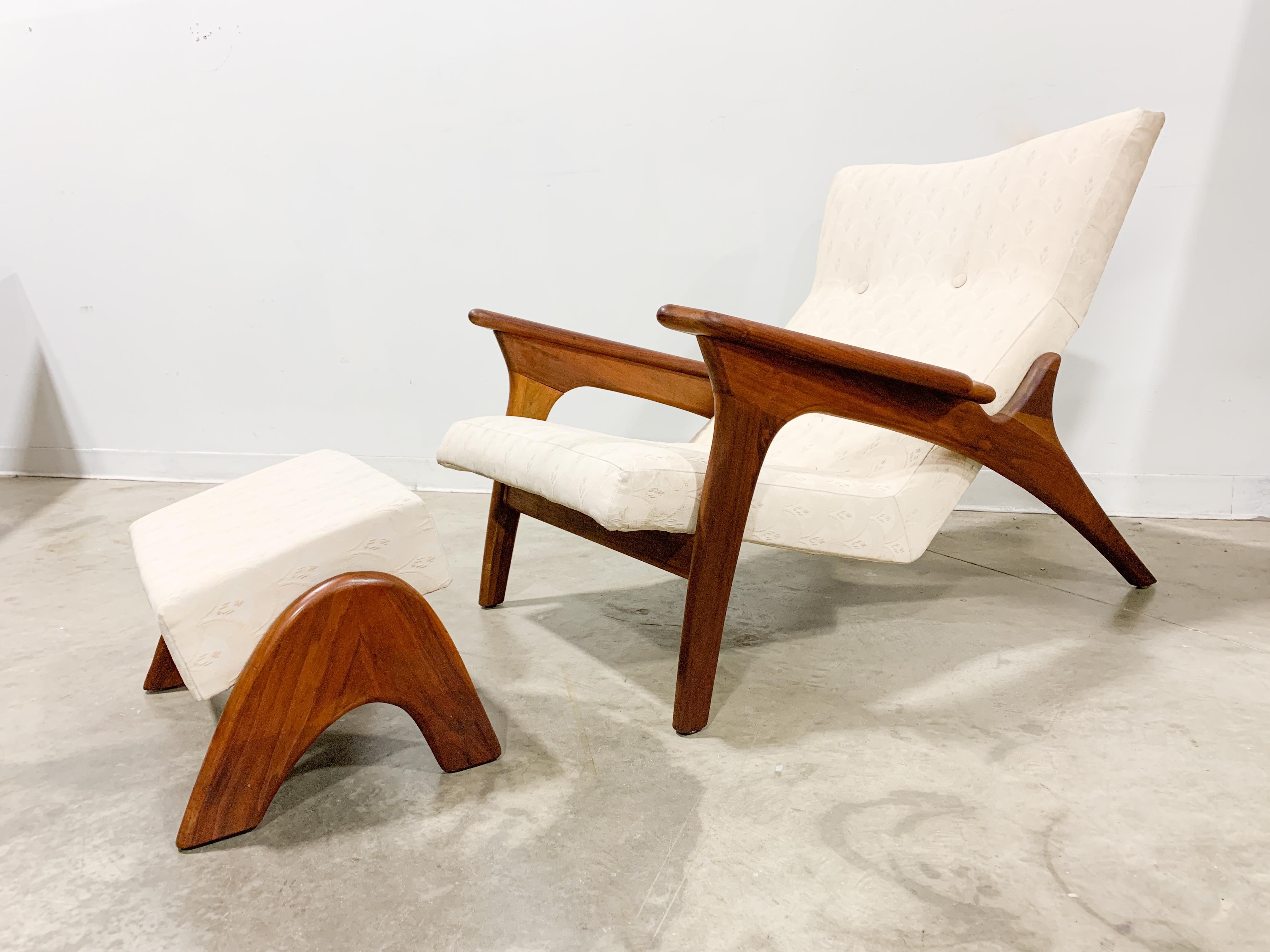 Mid-Century Modern Rare Adrian Pearsall Lounge Chair and Ottoman