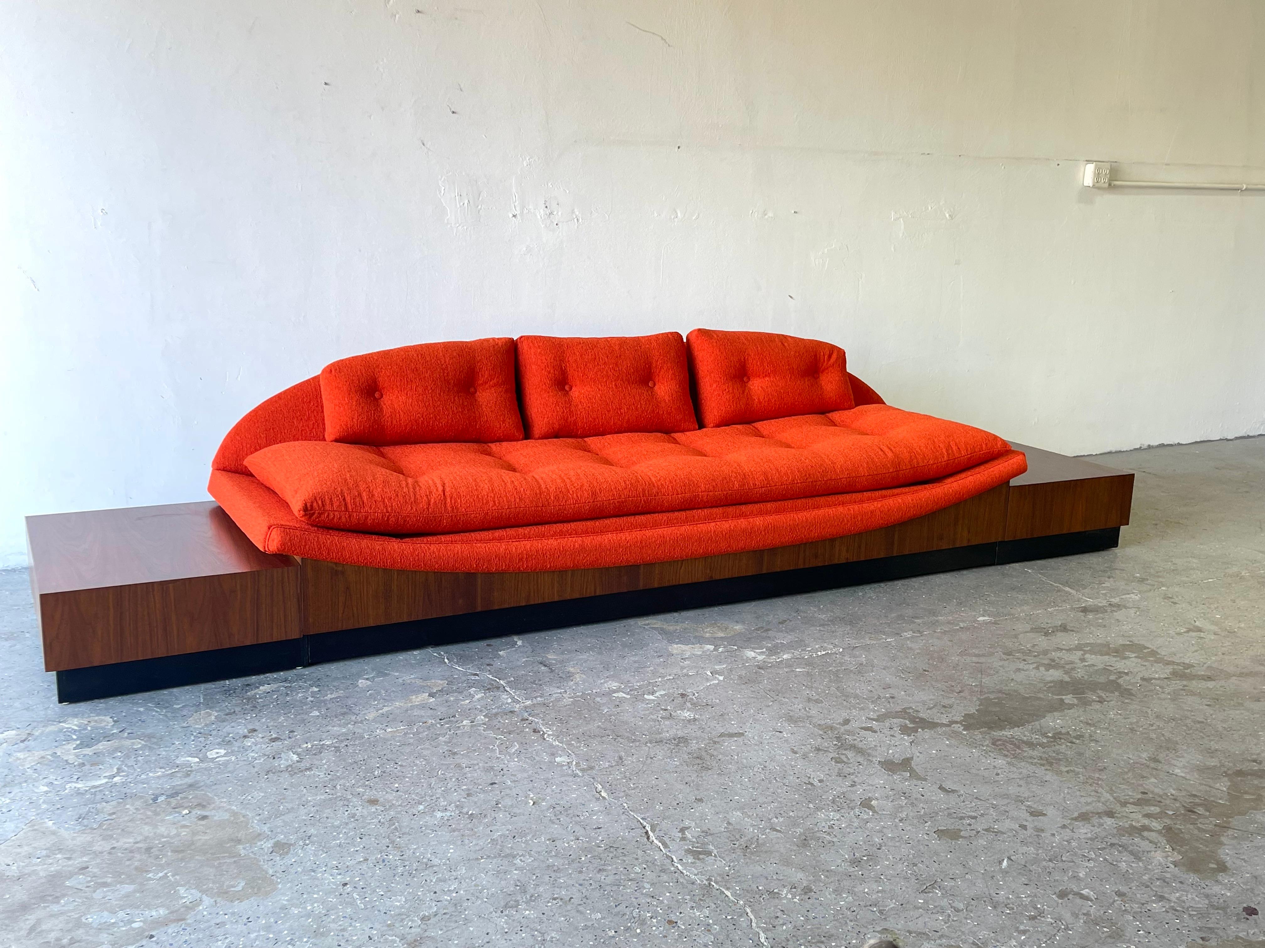 Mid-Century Modern Rare Adrian Pearsall Platform Gondola Sofa & End Tables Model 2905
