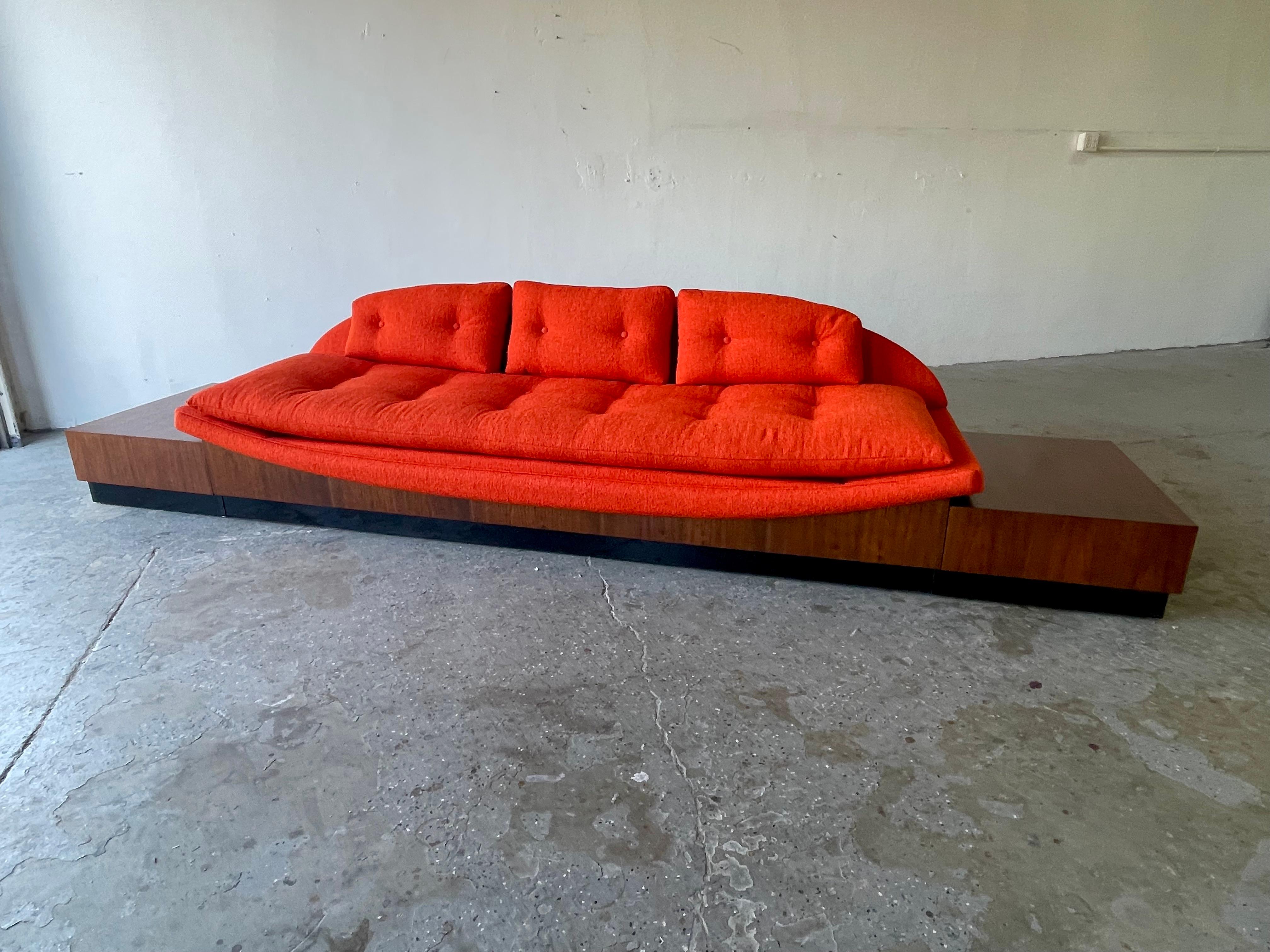 American Rare Adrian Pearsall Platform Gondola Sofa & End Tables Model 2905 For Sale