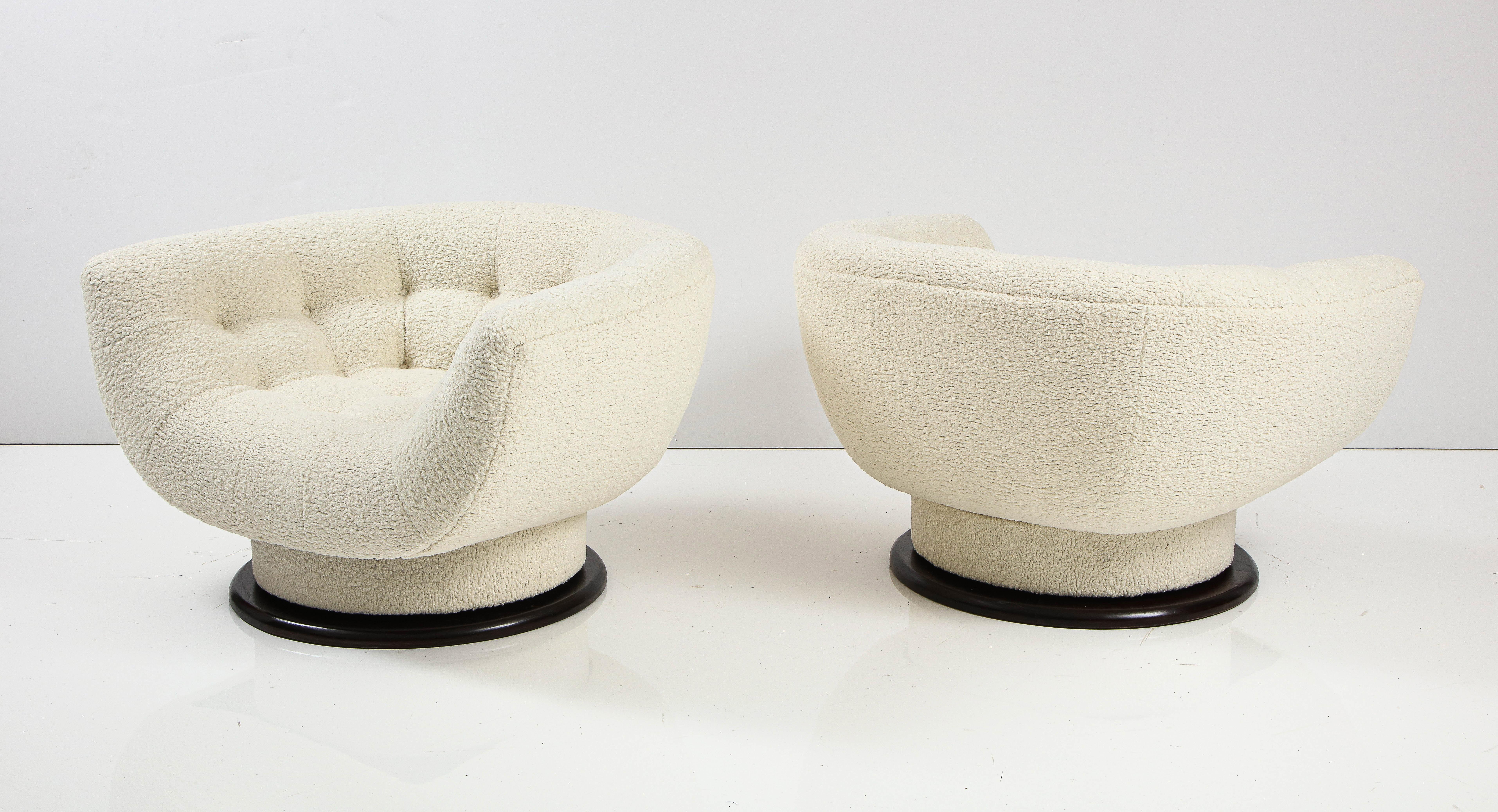 Late 20th Century Rare Adrian Pearsall Swivel Lounge Chairs