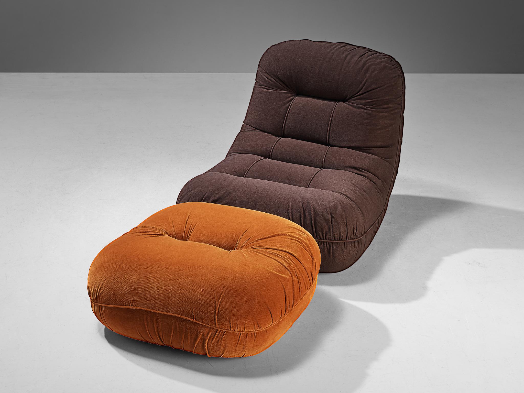 Rare Adriano Piazzesi 'Splash' Lounge Chair with Ottoman In Good Condition In Waalwijk, NL