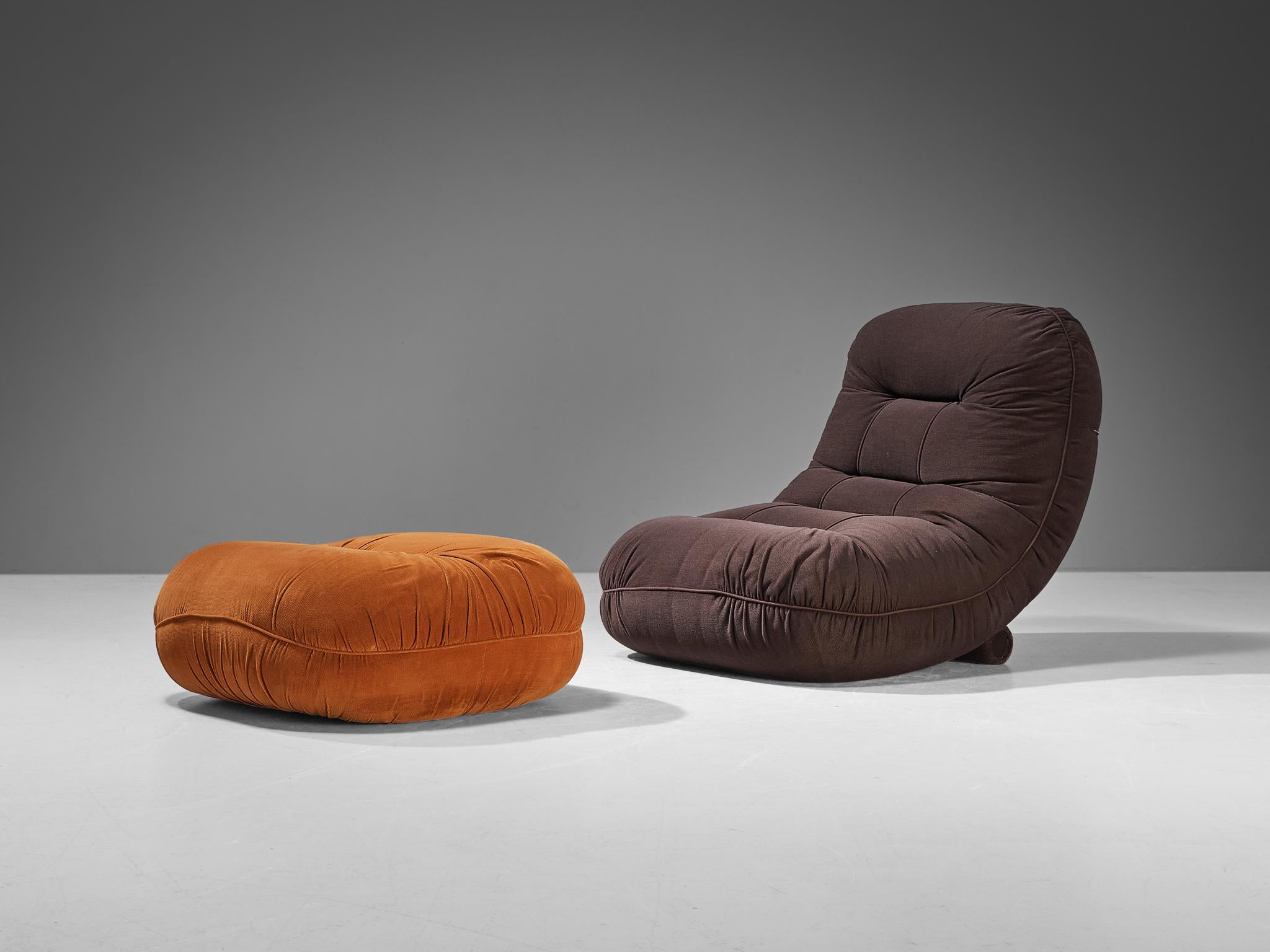 Rare Adriano Piazzesi 'Splash' Lounge Chair with Ottoman 1