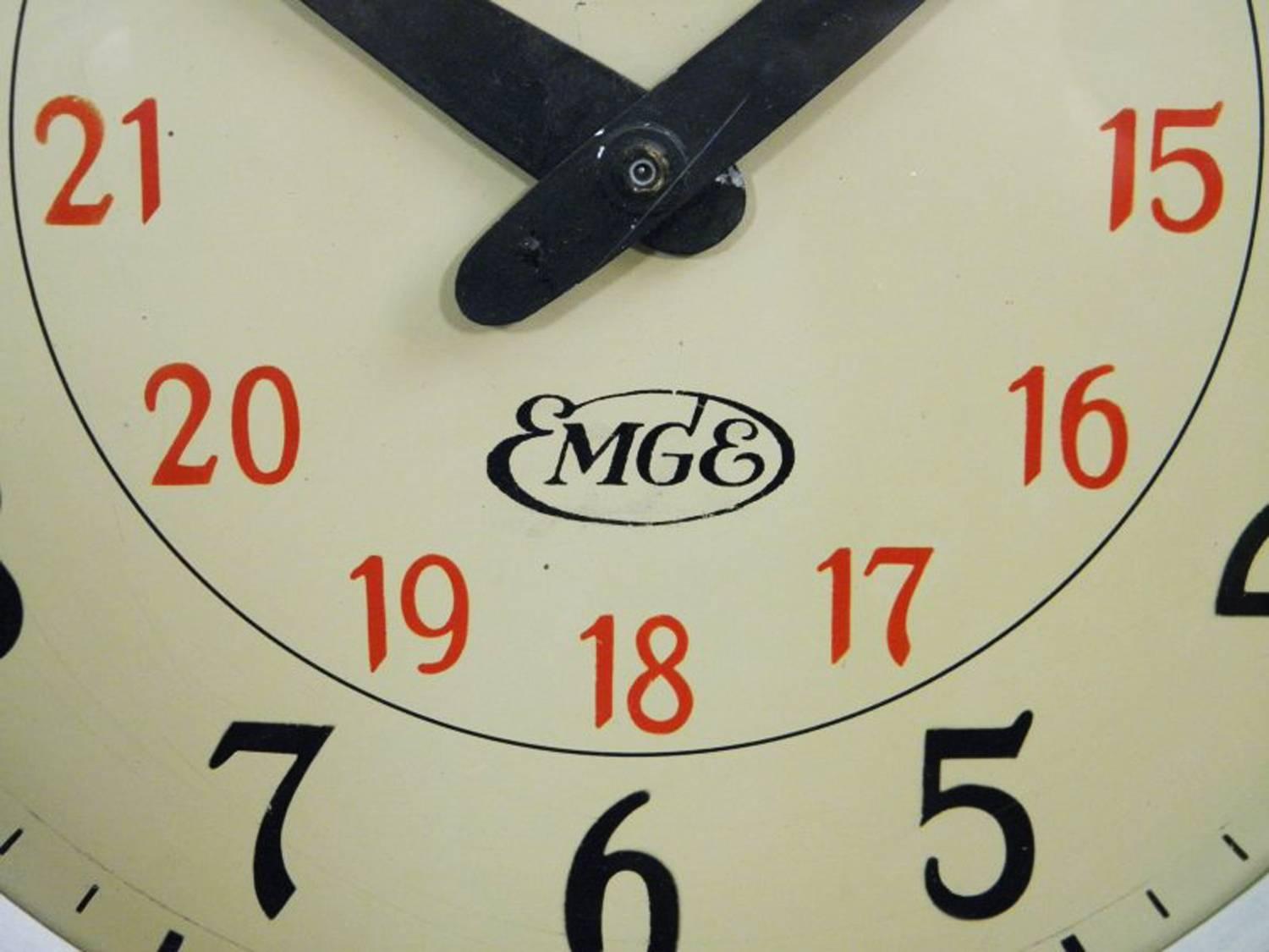 Bauhaus Rare AEG, Emge Industrial, Factory, Station Wall Clock by Peter Behrens