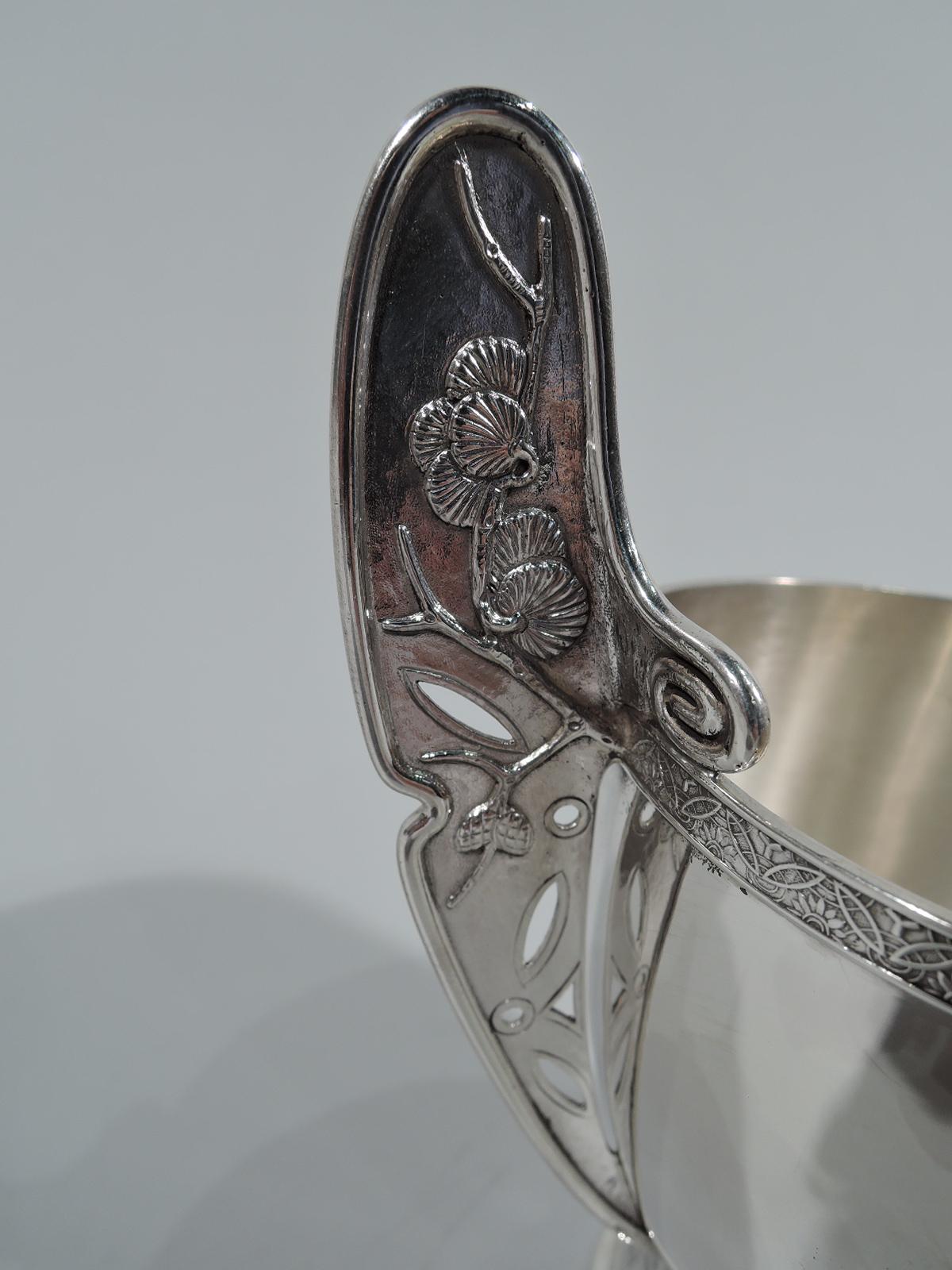 19th Century Rare Aesthetic Japonesque Sterling Silver Creamer and Sugar by Tiffany