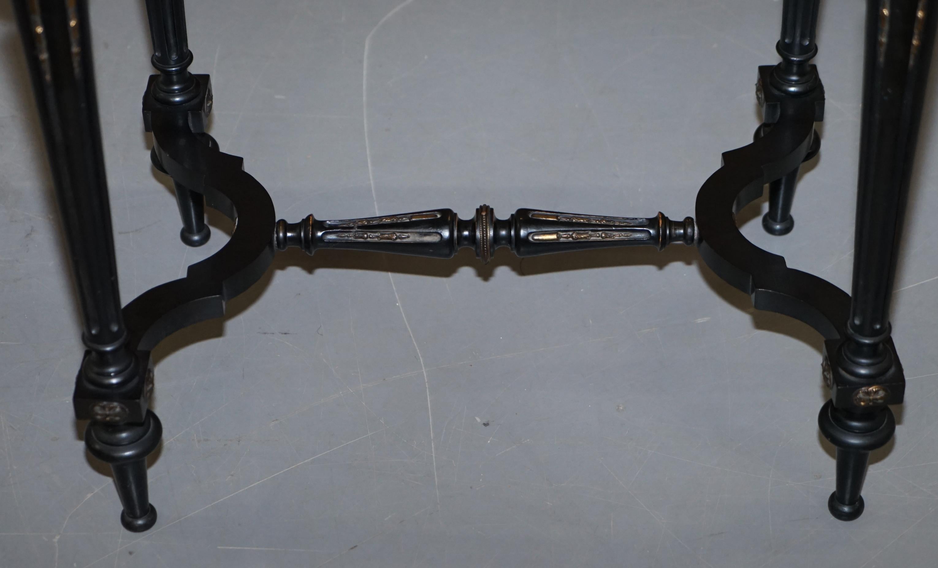 Rare Aesthetic Movement Burr Walnut Marquetry Inlaid Chess Fold over Card Table 2