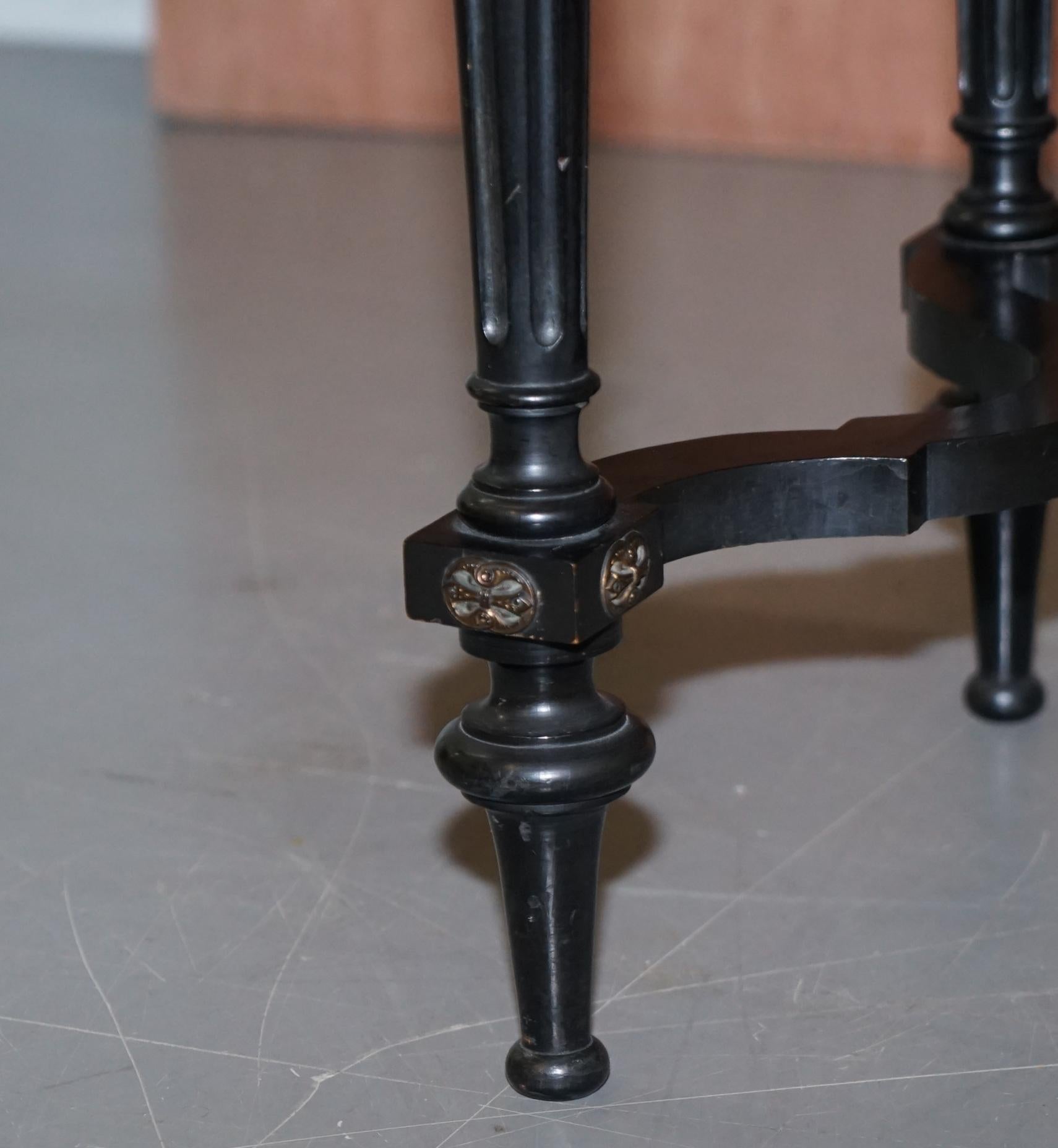 Rare Aesthetic Movement Burr Walnut Marquetry Inlaid Chess Fold over Card Table 4