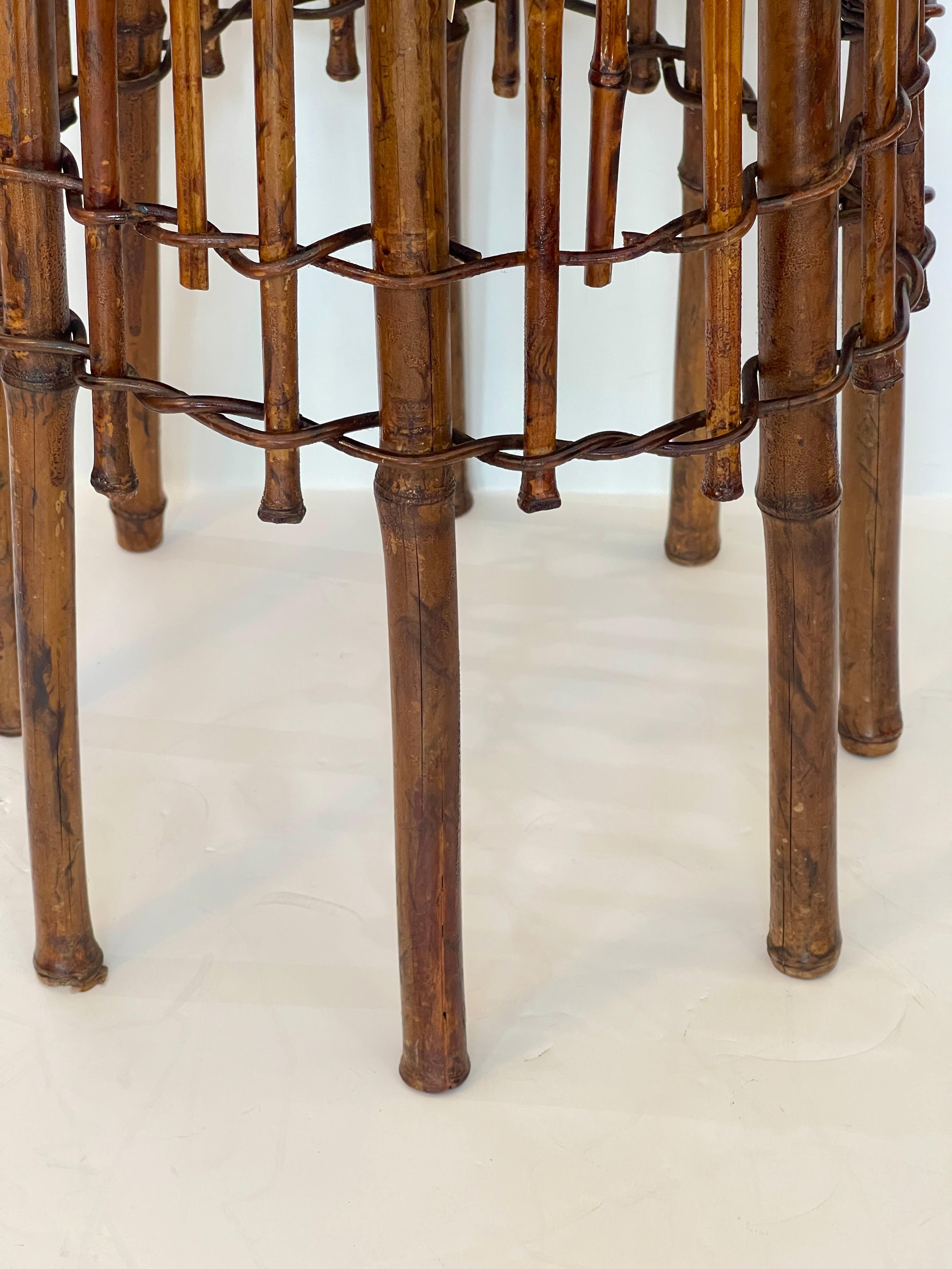 Lana Raro  Aesthetic Movement Bamboo &  Sgabello ad ago Fine 19° secolo. C in vendita