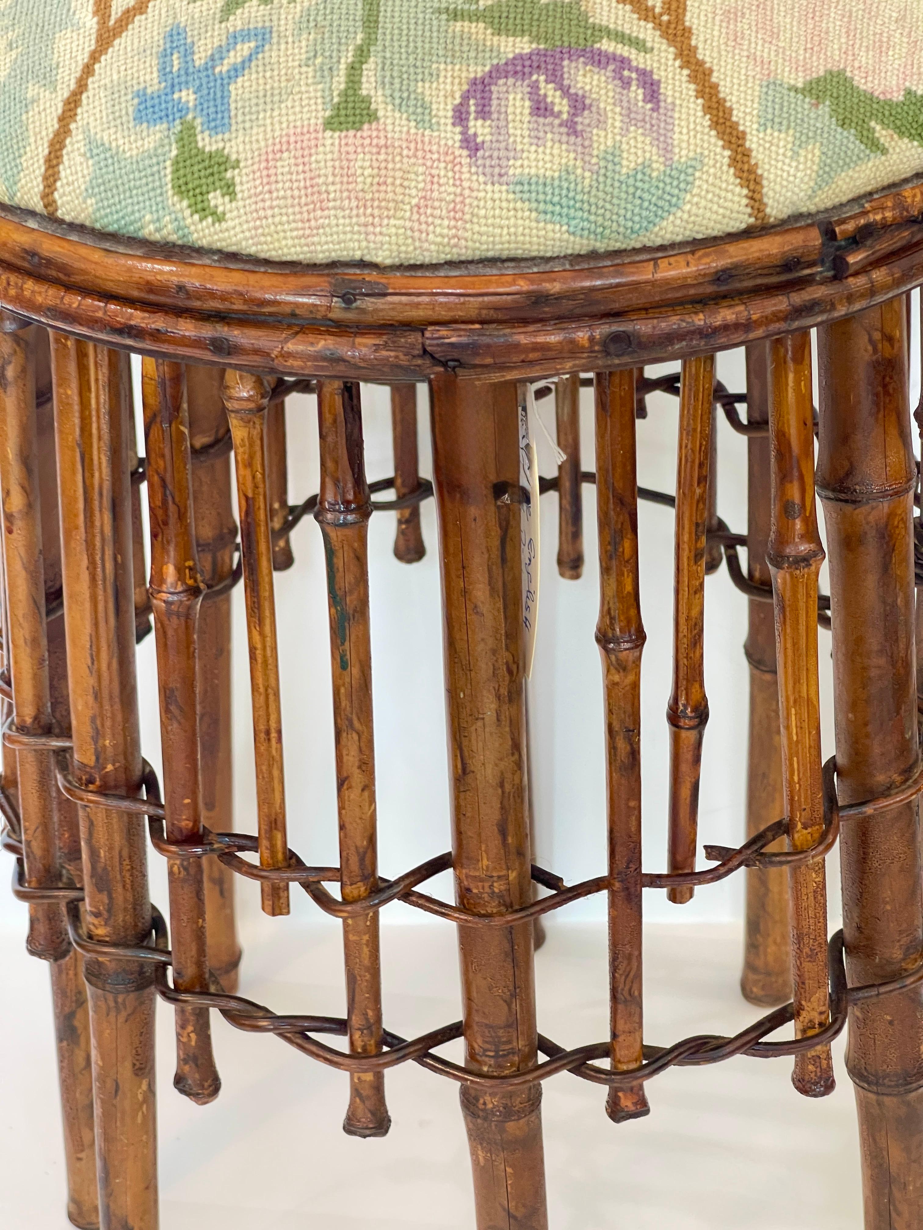 Raro  Aesthetic Movement Bamboo &  Sgabello ad ago Fine 19° secolo. C in vendita 1
