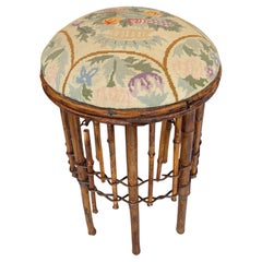 Raro  Aesthetic Movement Bamboo &  Sgabello ad ago Fine 19° secolo. C
