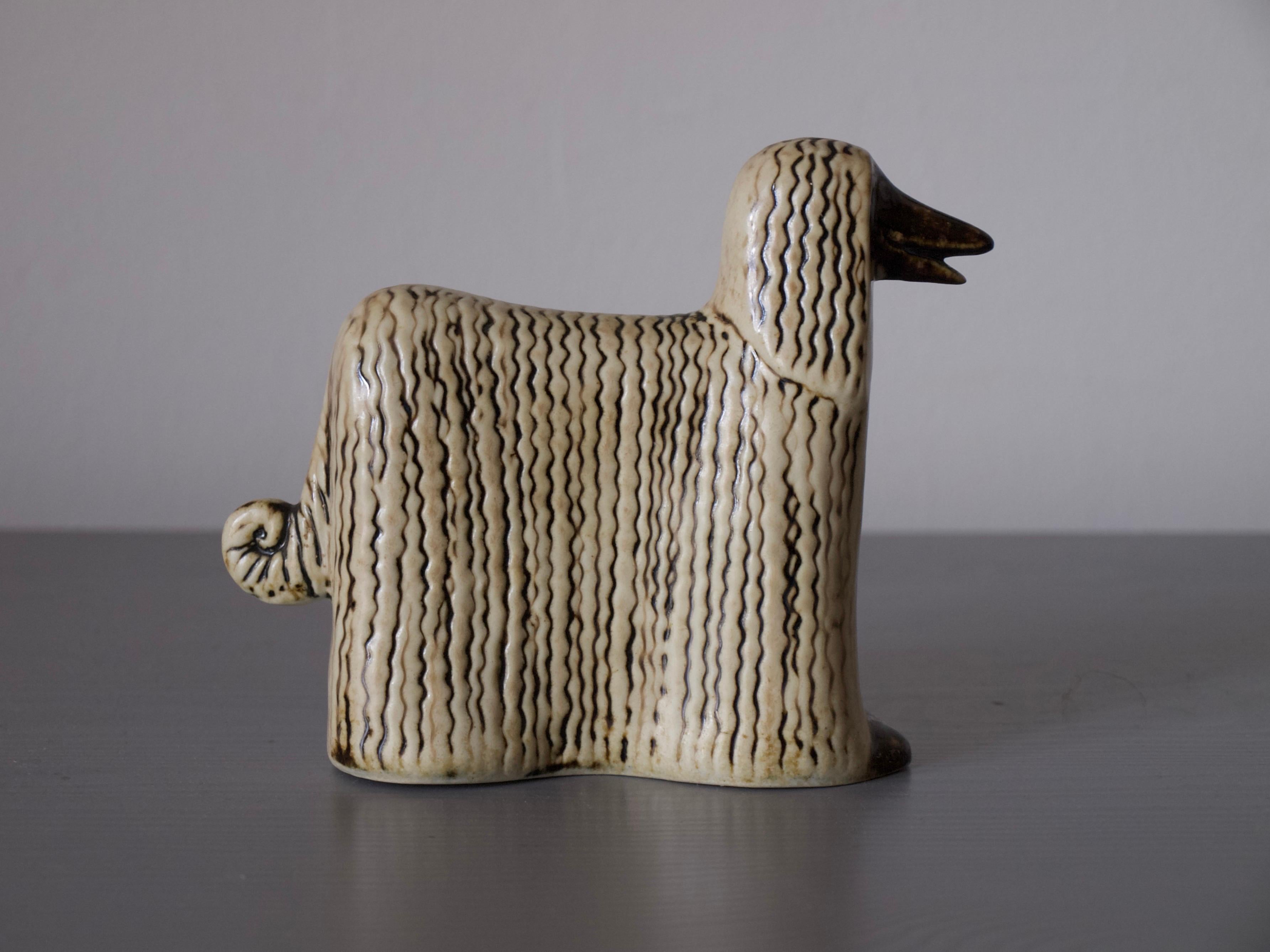 Scandinavian Modern Rare Afghan Hound Dog Figurine by Lisa Larson // Gustavsberg