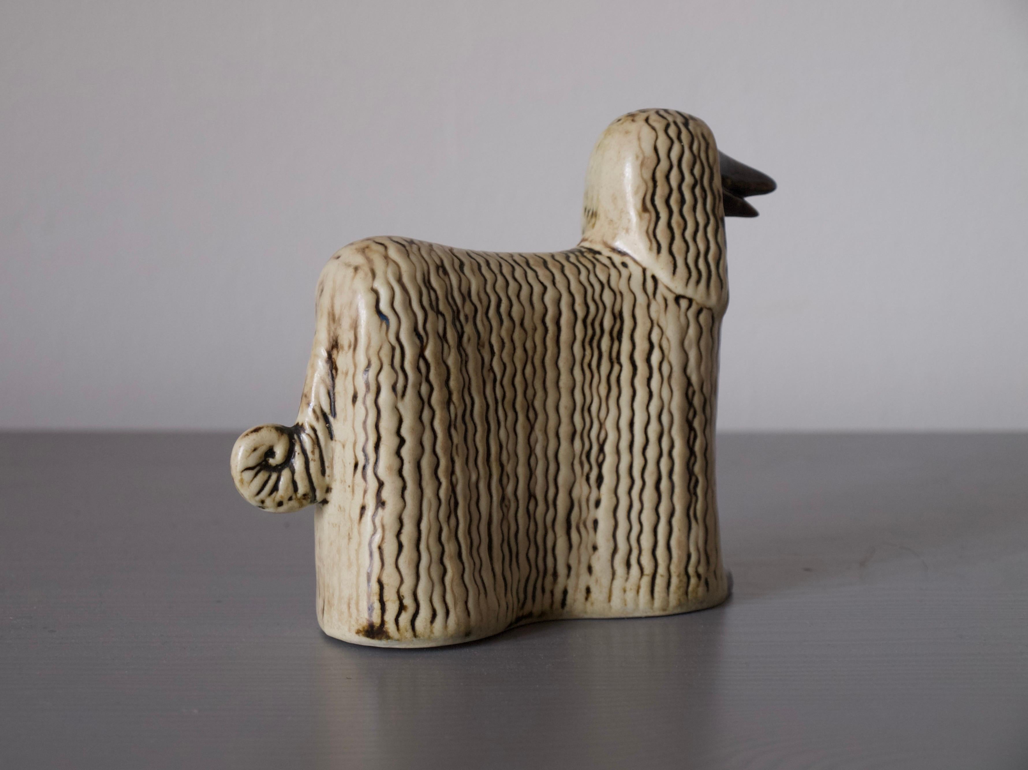 Swedish Rare Afghan Hound Dog Figurine by Lisa Larson // Gustavsberg