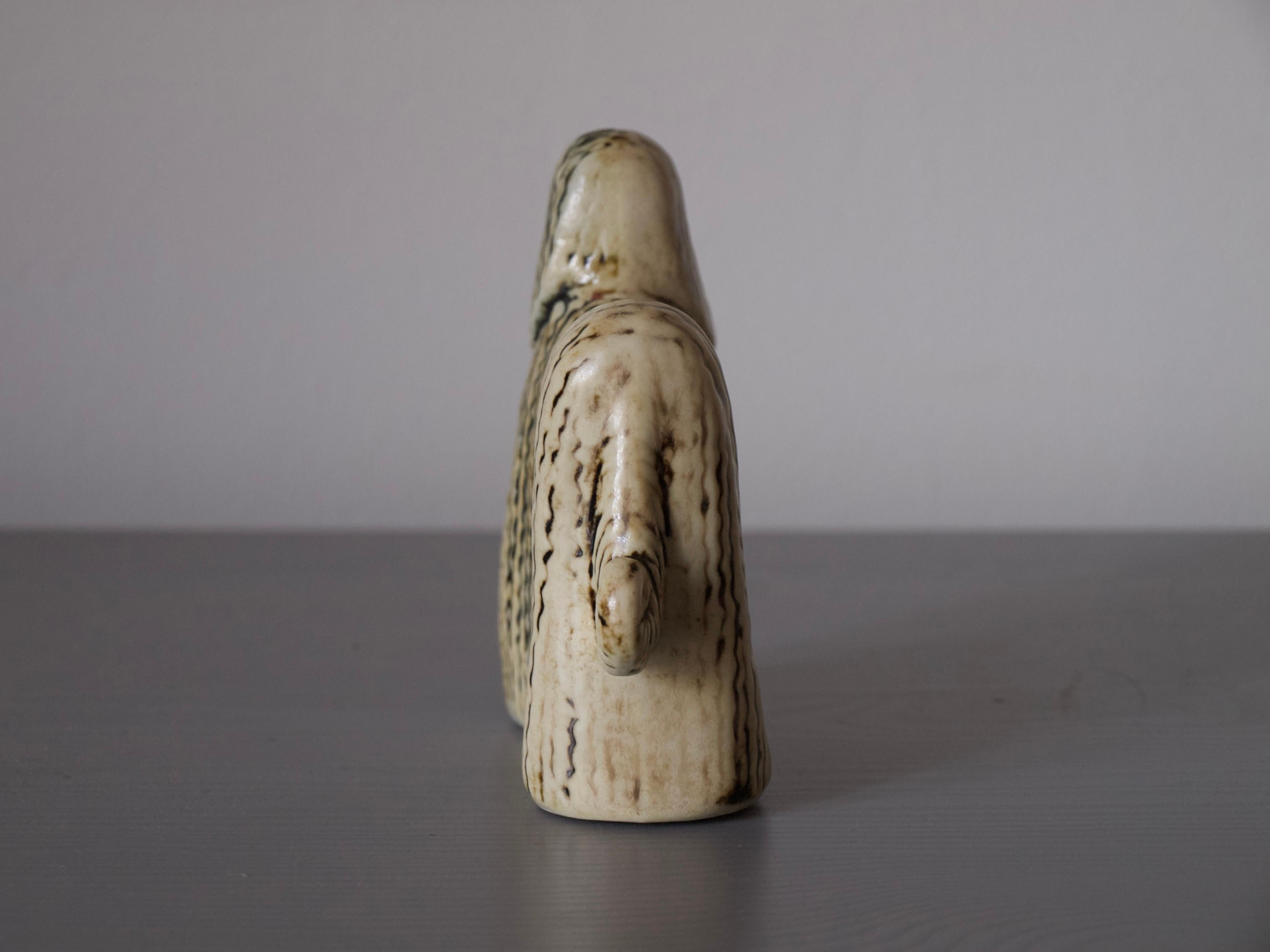 Late 20th Century Rare Afghan Hound Dog Figurine by Lisa Larson // Gustavsberg For Sale
