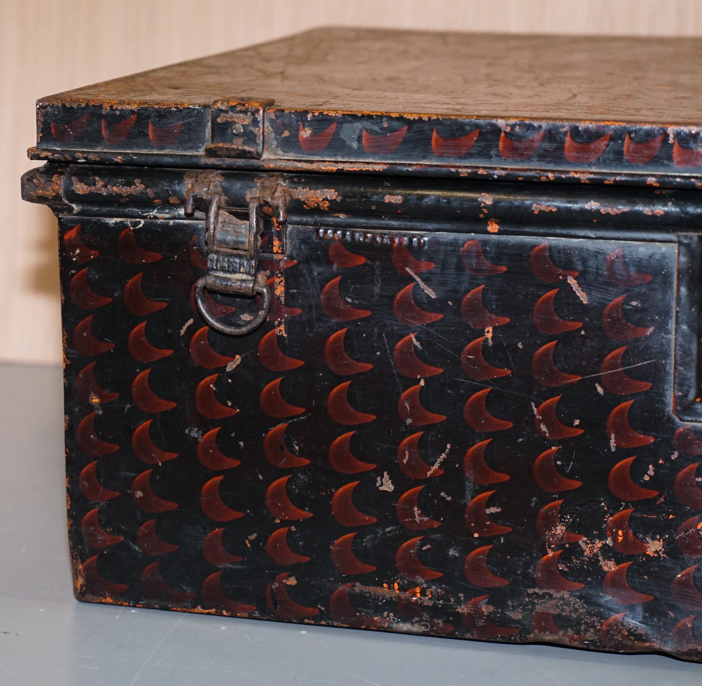 Steel Rare African Campaign Military Metal Chest Luggage the Owomeji Jones Brothers For Sale