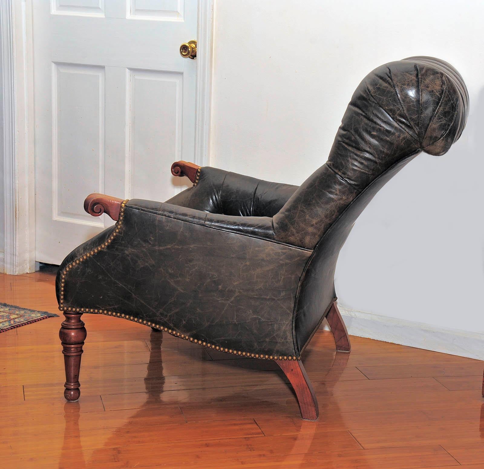 deep armchair with ottoman