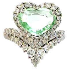 Raro anello certificato AIG in oro 14k con paraiba da 2,853 carati e diamante da 1,16 carati