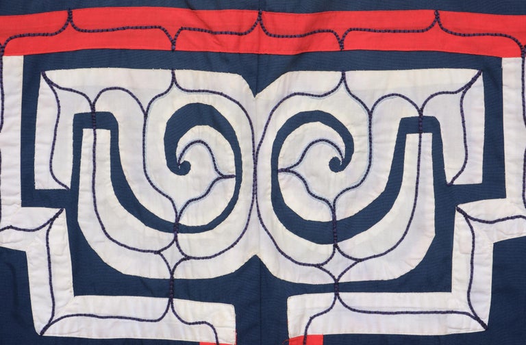 Rare Ainu Navy Cotton Robe Featuring Wide Appliquéd Geometric Bands ...