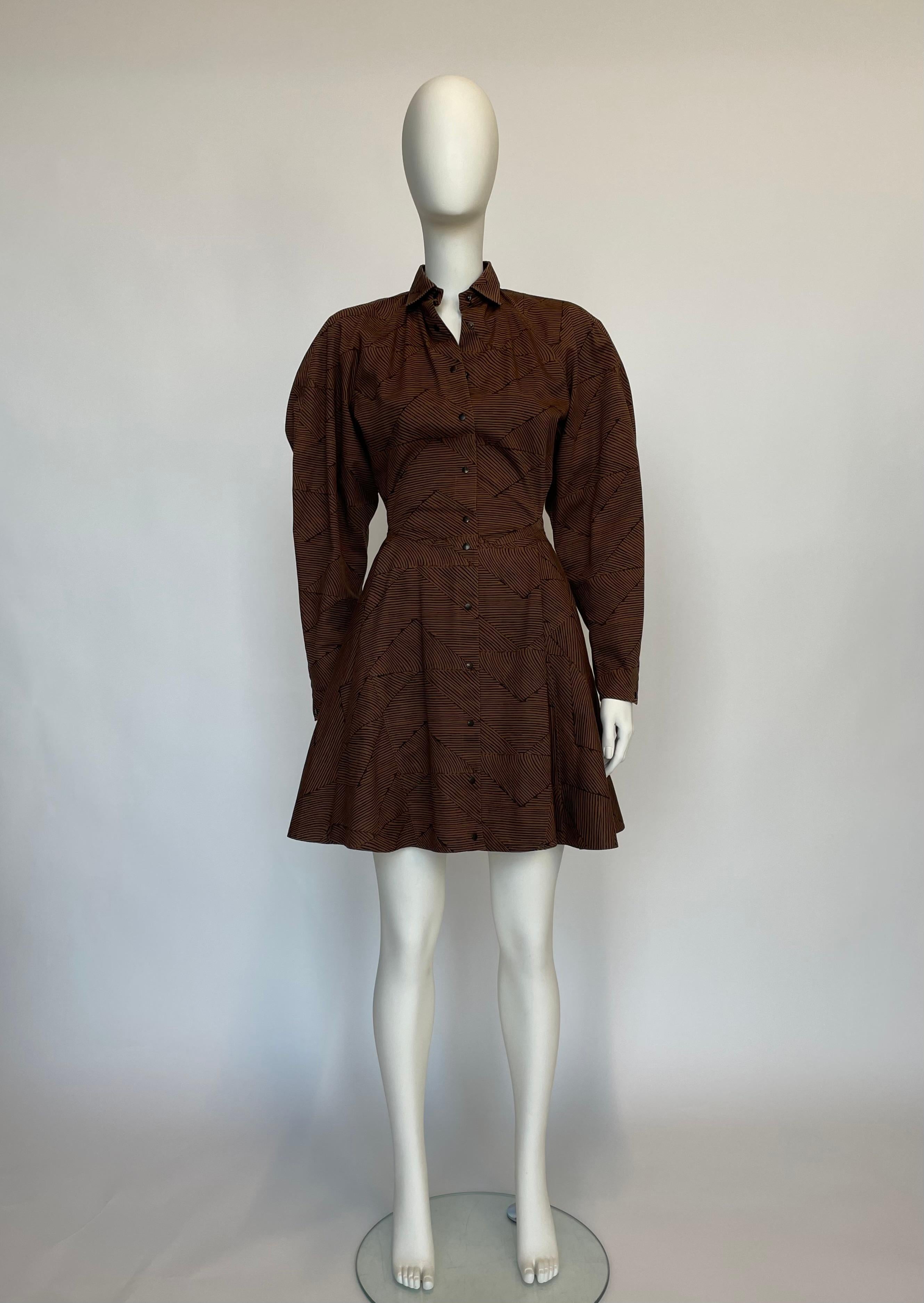 Rare Alaïa Runway Printed Day Dress, Spring-Summer 1986 11