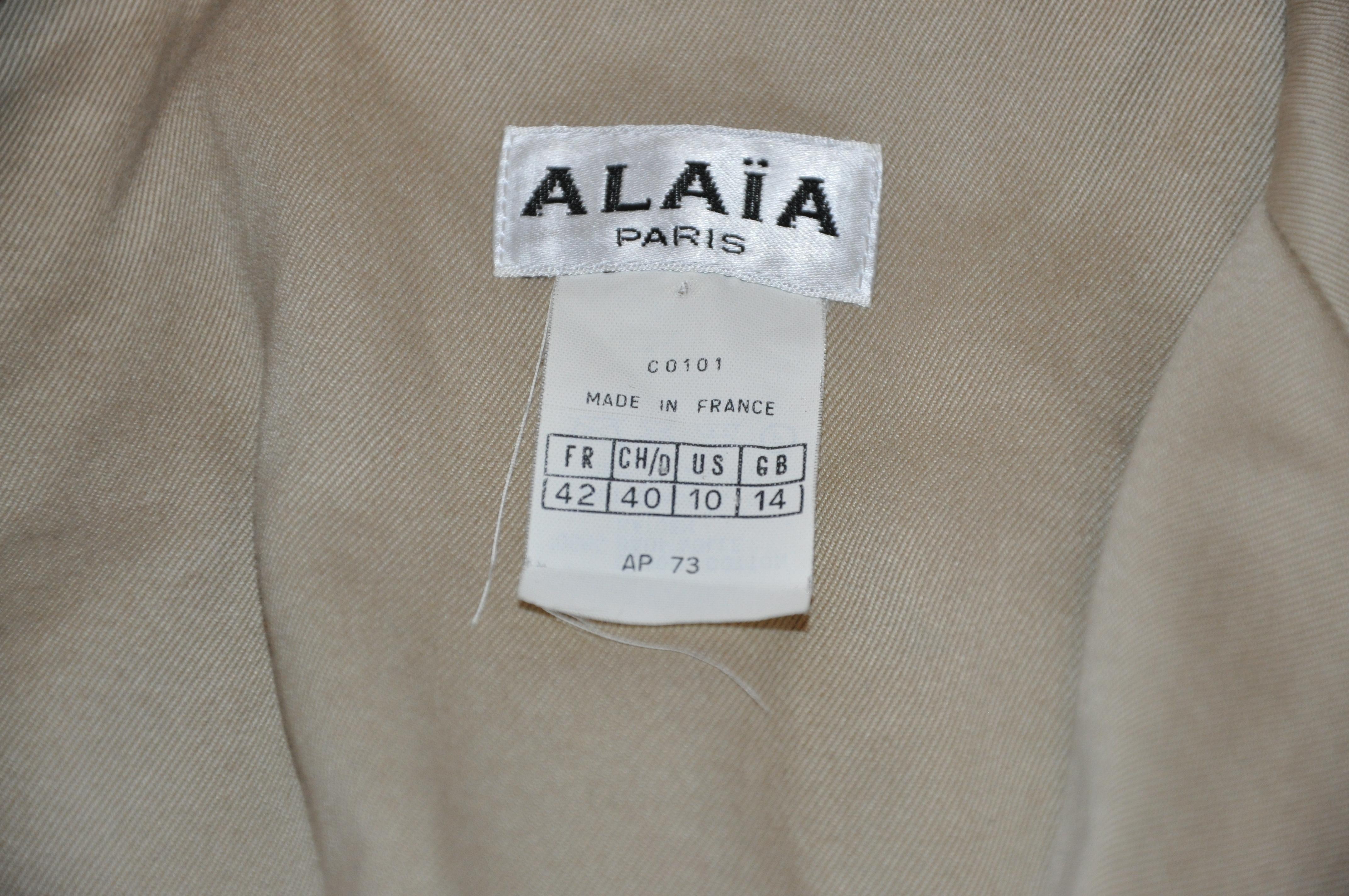     Rare Alaia tan brush cotton 