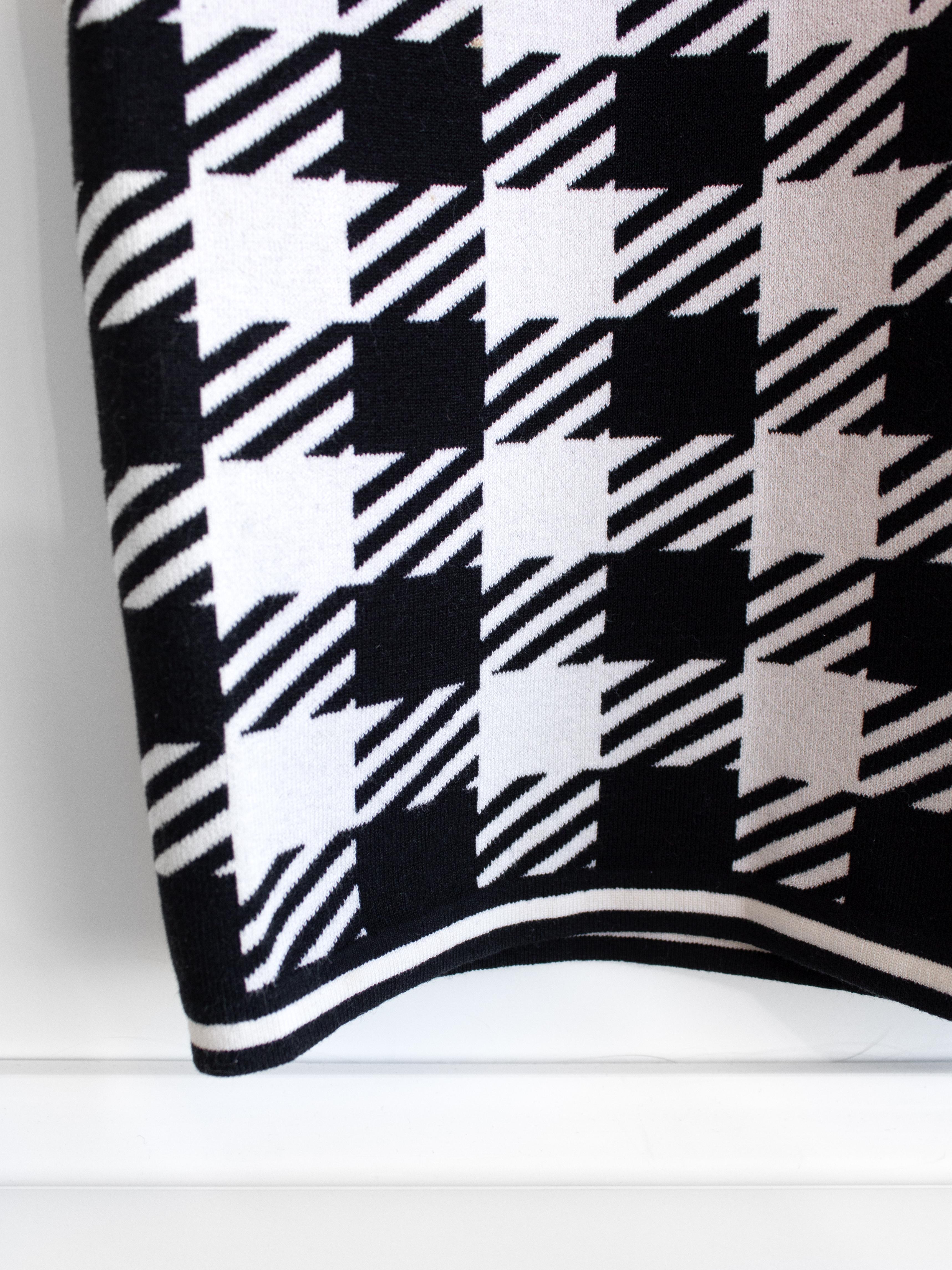 Rare Alaia Vintage S/S 1991 Tati Black White Houndstooth Print Mini Dress 7
