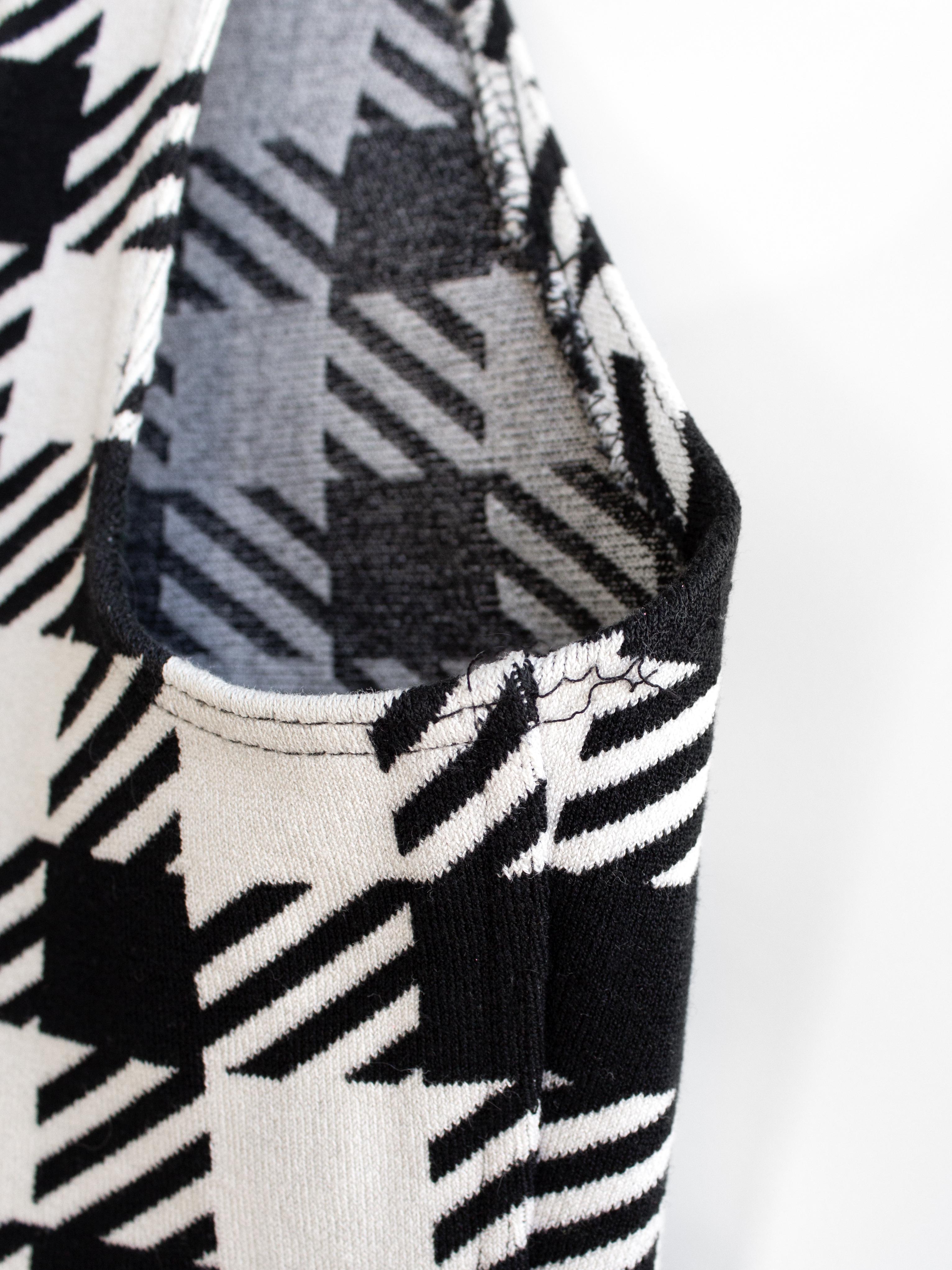 Rare Alaia Vintage S/S 1991 Tati Black White Houndstooth Print Mini Dress 9