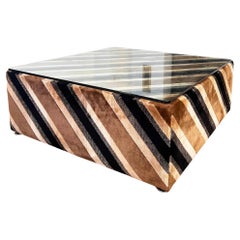 SELTEN Alberto Rosselli Geometrischer Couchtisch/Cocktailtisch aus Samt Saporiti Italien 70er Jahre