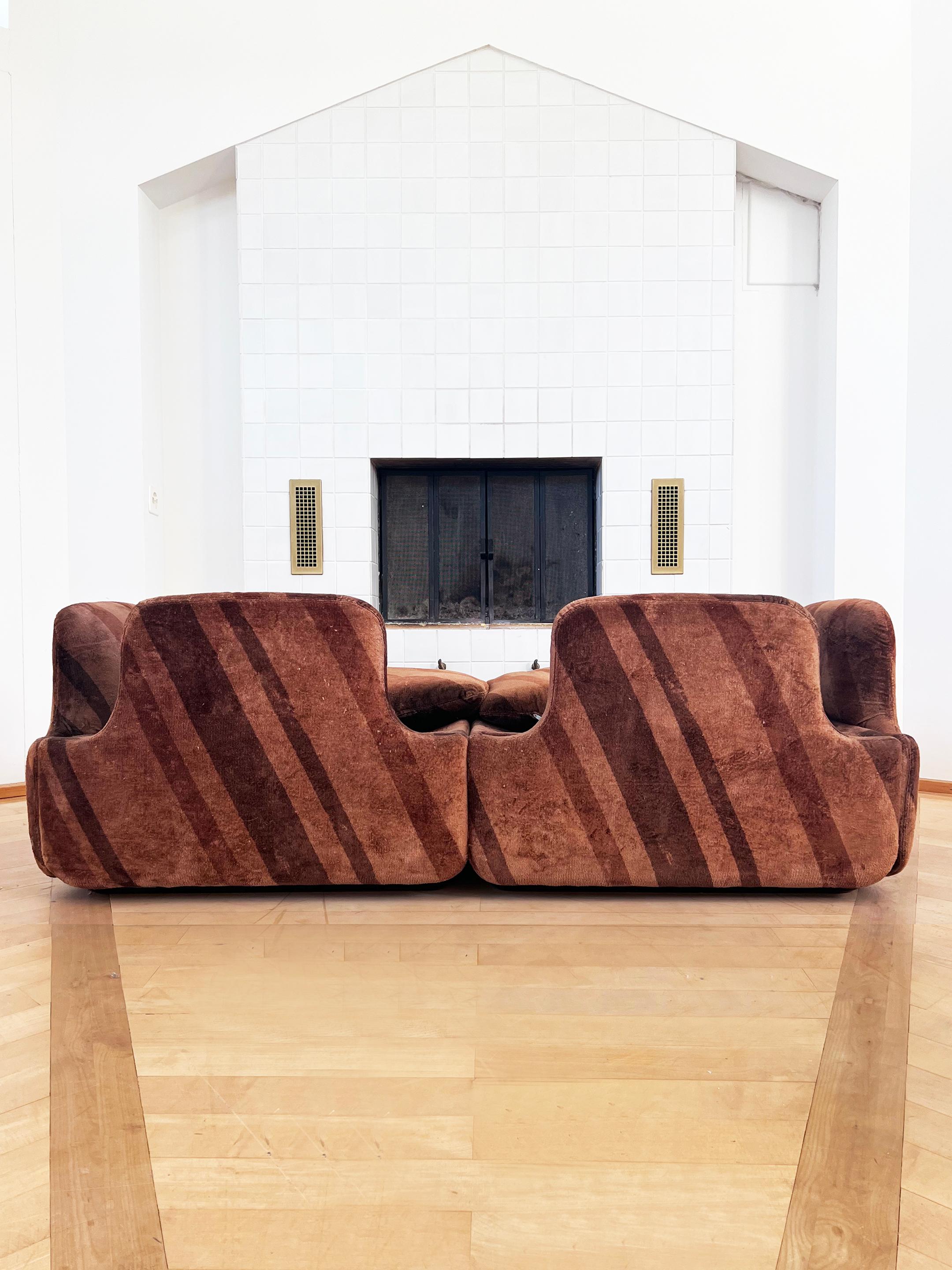 RARE Alberto Rosselli Sofa Two Seater for Saporiti 'Confidential', Italy, 1970s For Sale 4