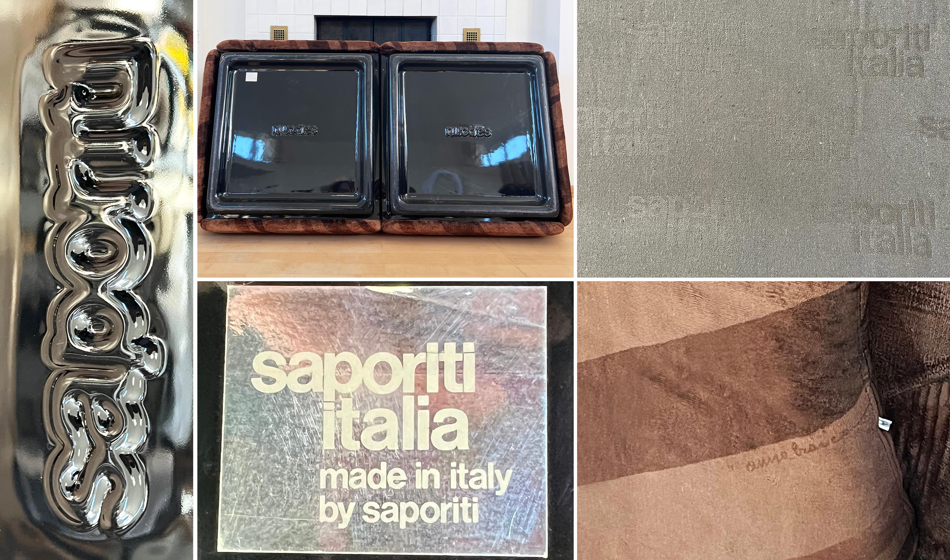 SELTENes Alberto Rosselli-Sofa mit zwei Etagen für Saporiti „Confidential“, Italien, 1970er Jahre (Italienisch) im Angebot