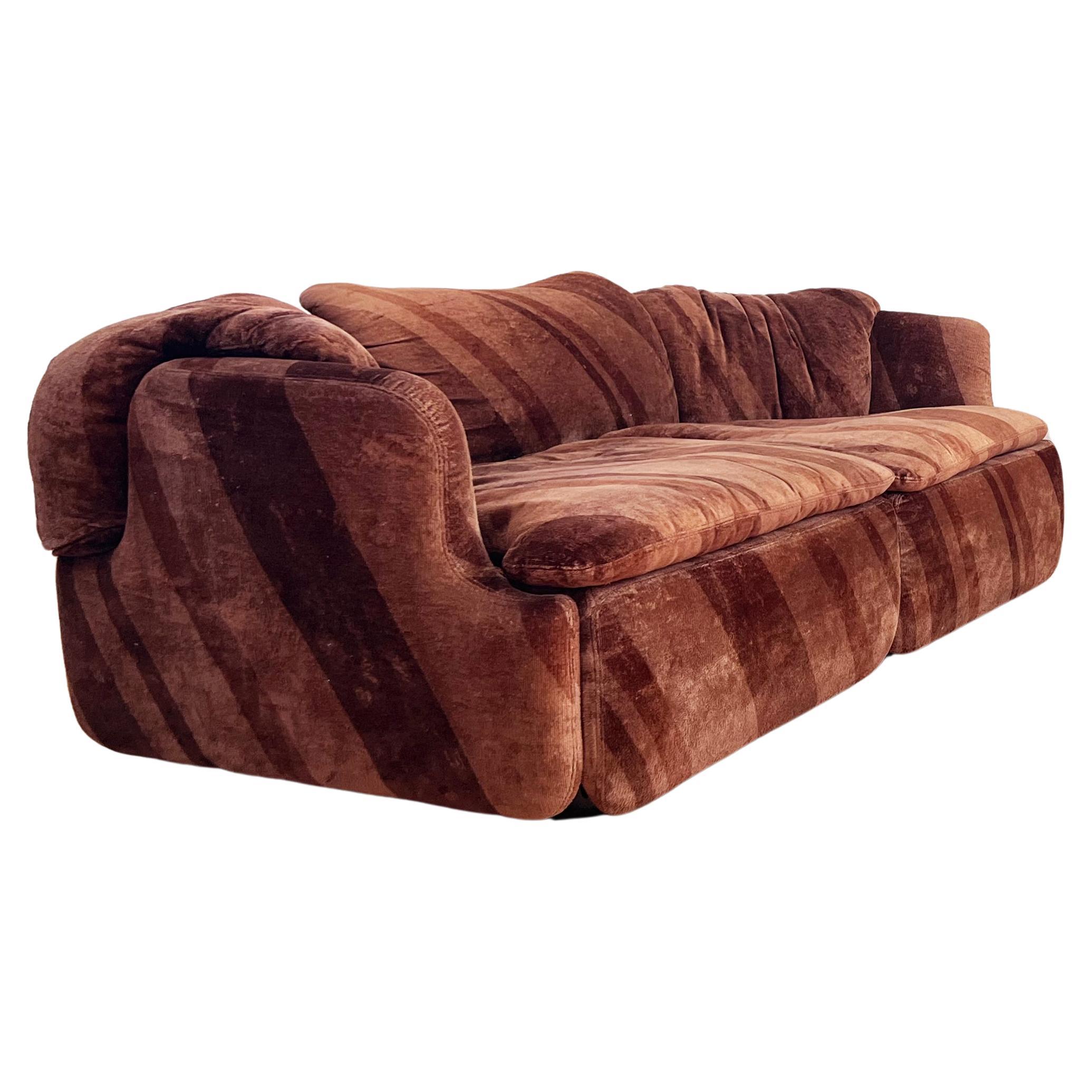 RARE Alberto Rosselli Sofa Two Seater for Saporiti 'Confidential', Italy, 1970s For Sale