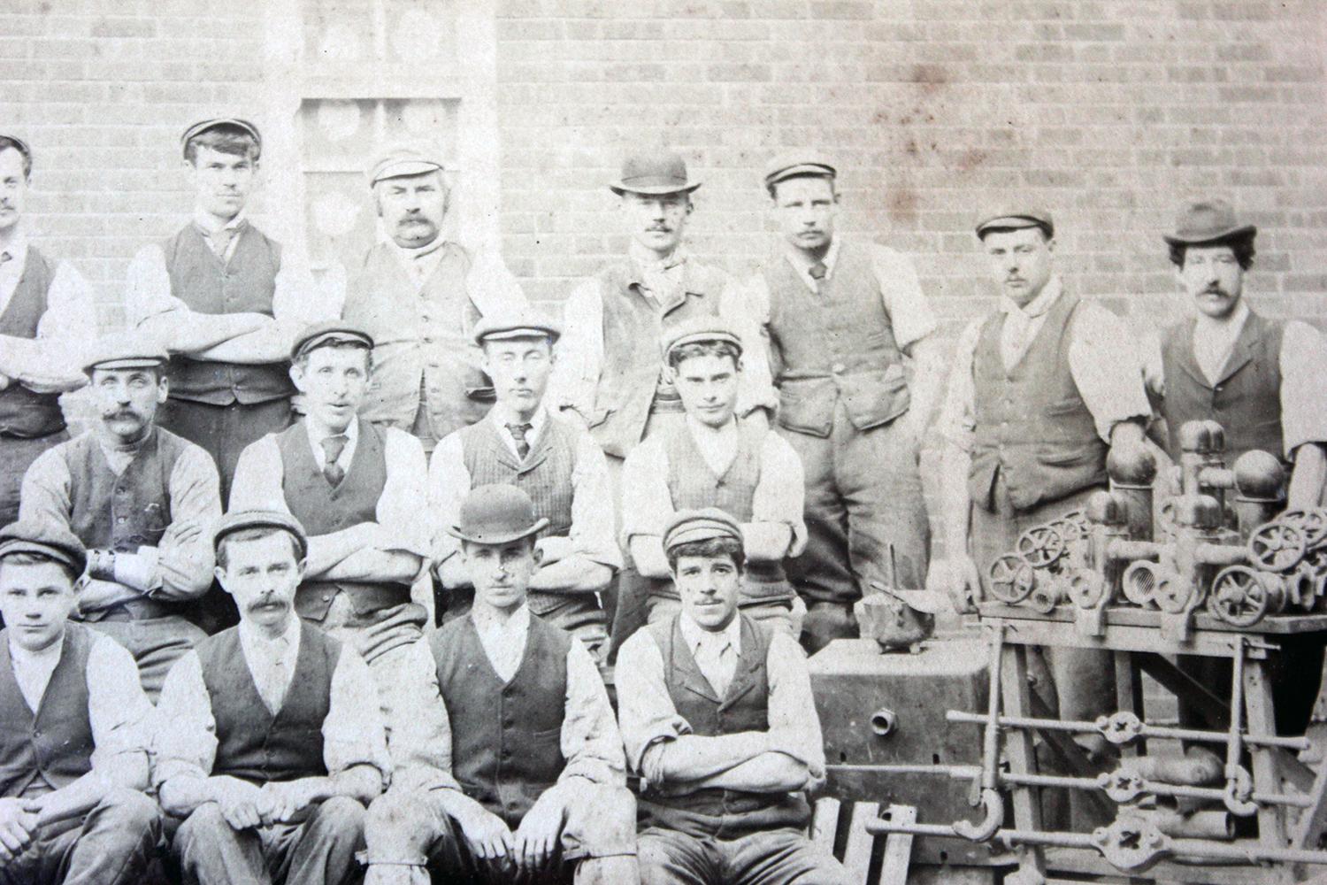 Paper Rare Albumen Print Photograph of Staff of West Sussex Lunatic Asylum, circa 1900