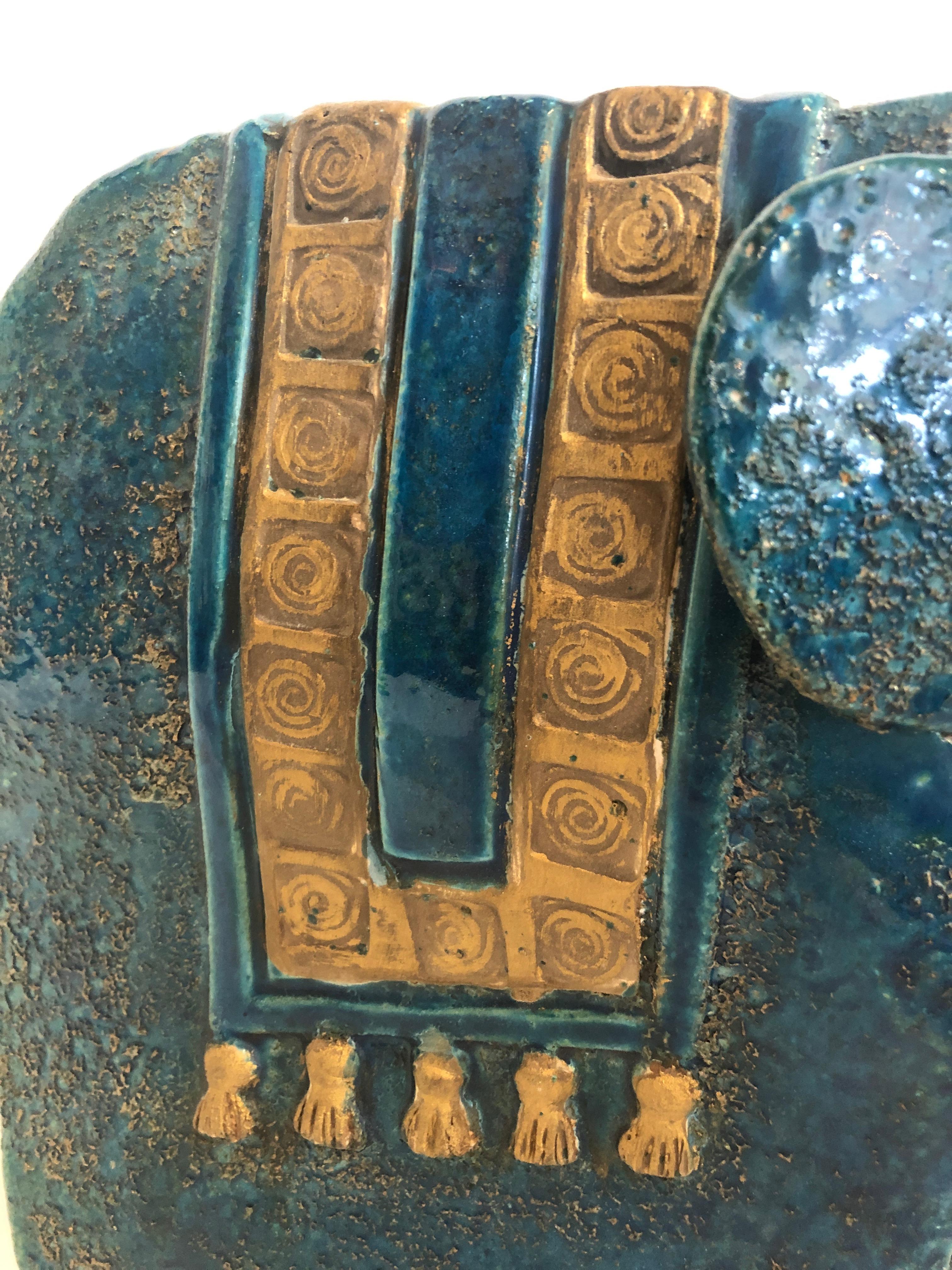 Mid-Century Modern Rare Aldo Londi Elephant Glazed Stoneware Sculpture for Bitossi