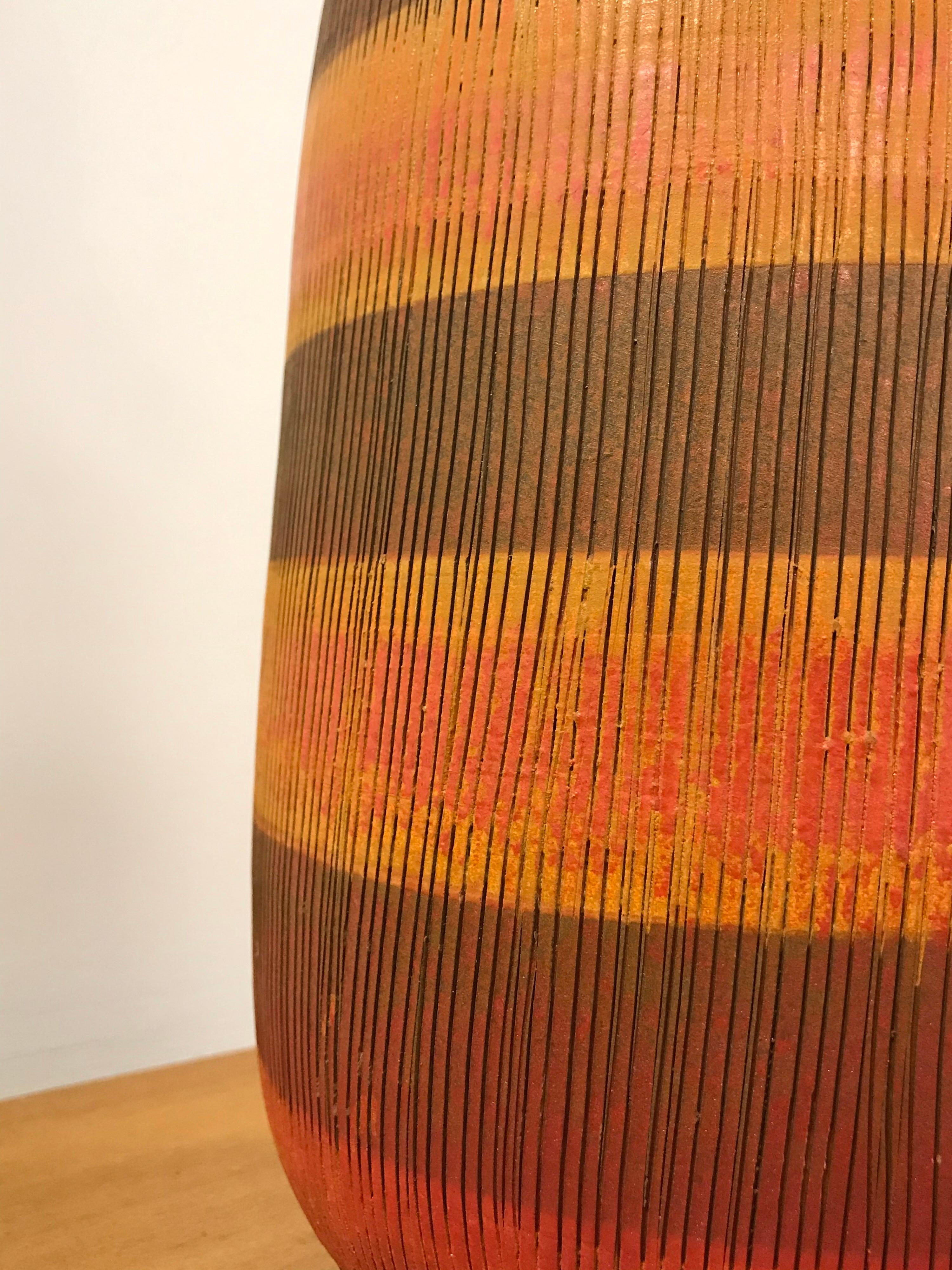Seltene Bodenvase von Aldo Londi für Bitossi, italienische Keramik (Italienisch) im Angebot