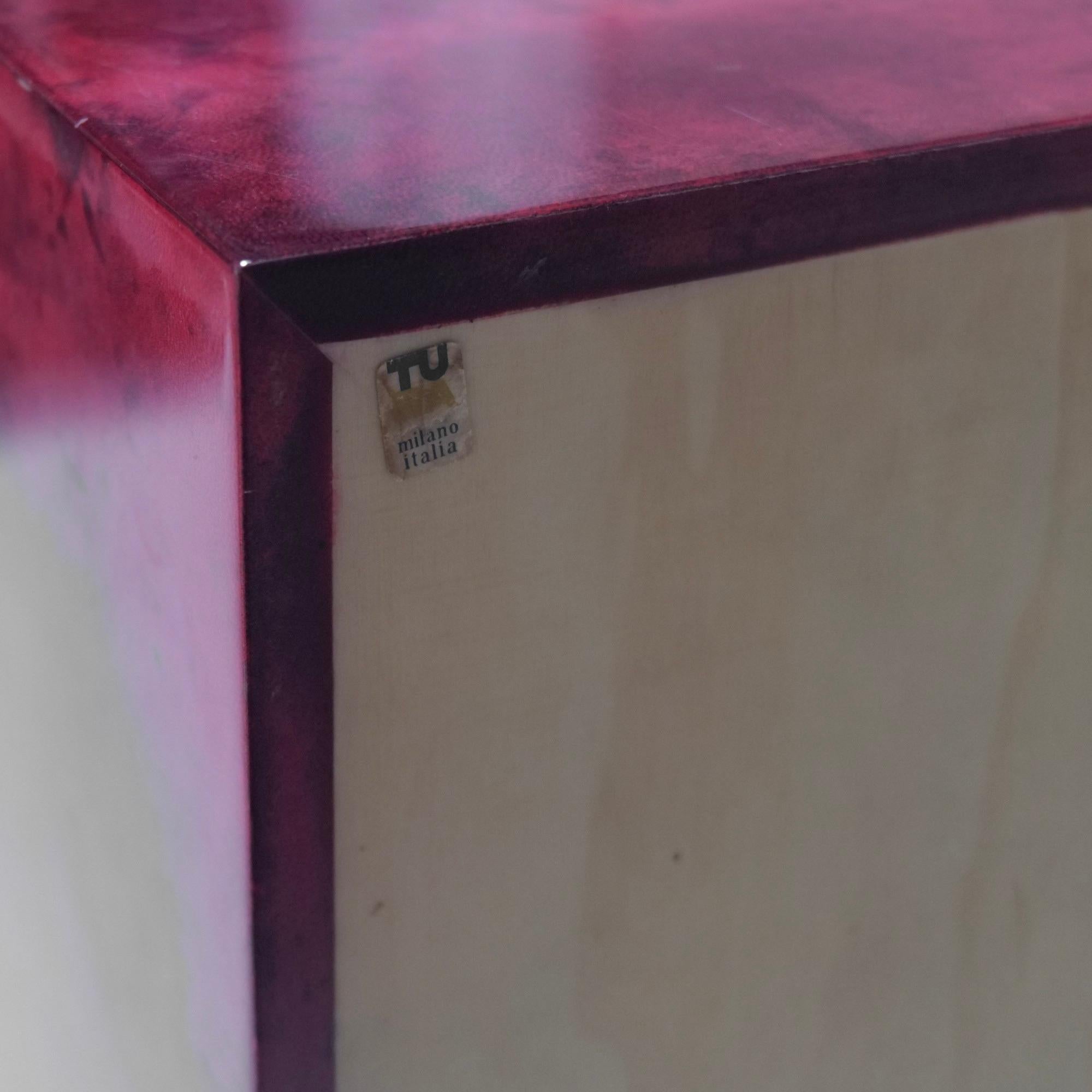 Raro mueble bar Aldo Tura con Parchemin rojo en venta 2