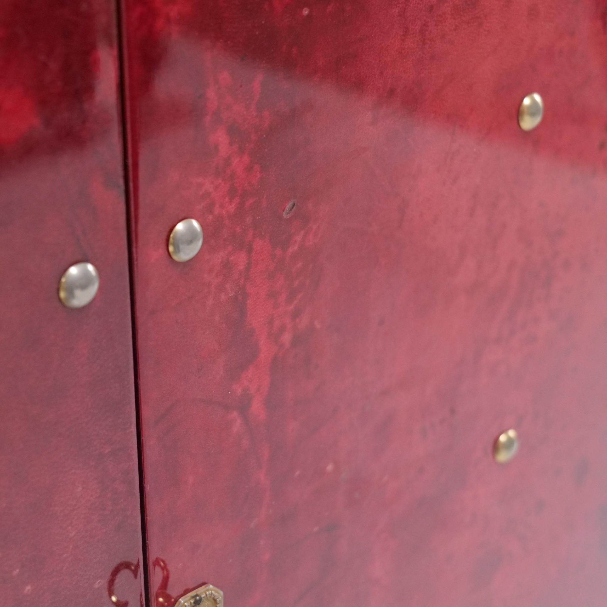 Raro mueble bar Aldo Tura con Parchemin rojo en Bueno estado para la venta en Saarbrücken, SL