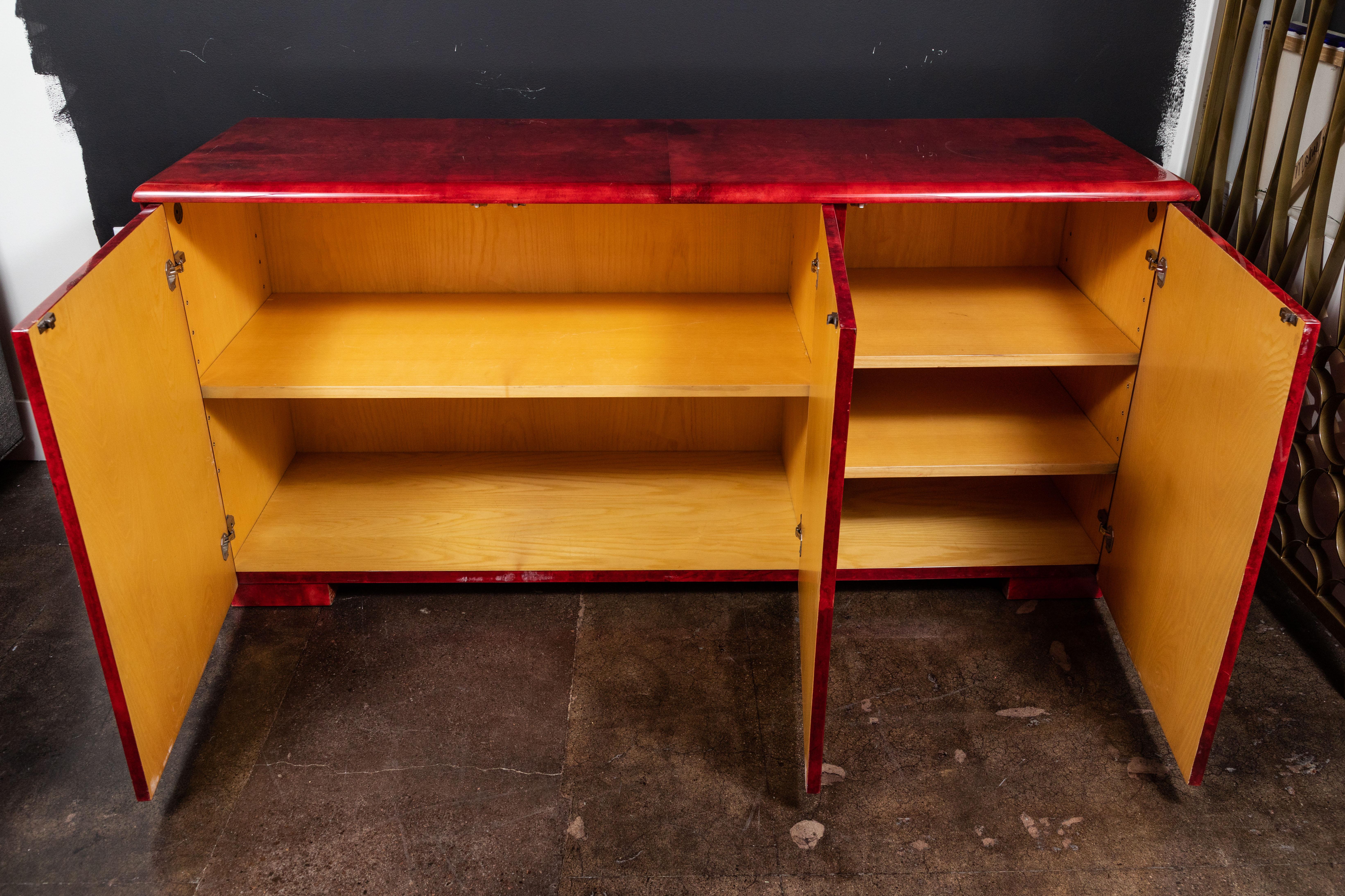 Italian Rare Aldo Tura Goatskin Cabinet or Sideboard