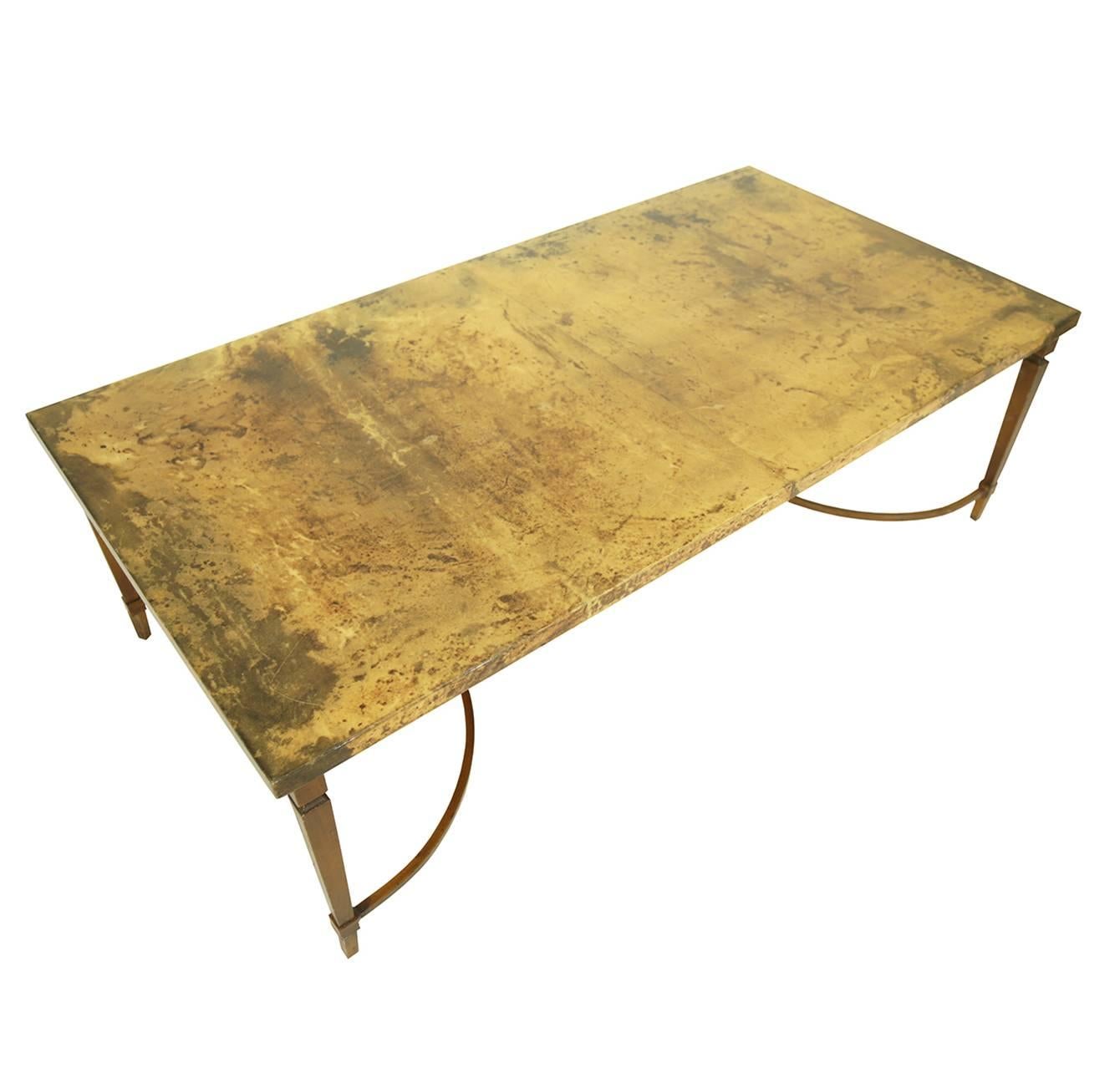 Mid-Century Modern Rare Aldo Tura Goatskin Coffee Table, circa 1960