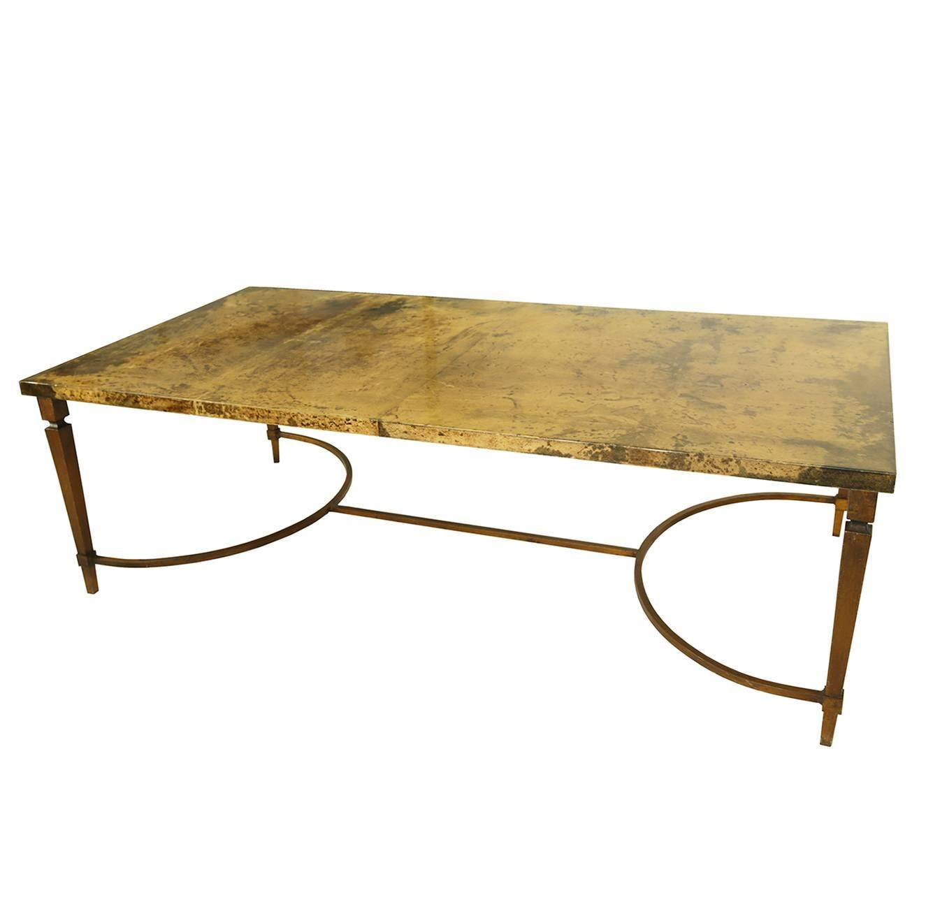 Italian Rare Aldo Tura Goatskin Coffee Table, circa 1960