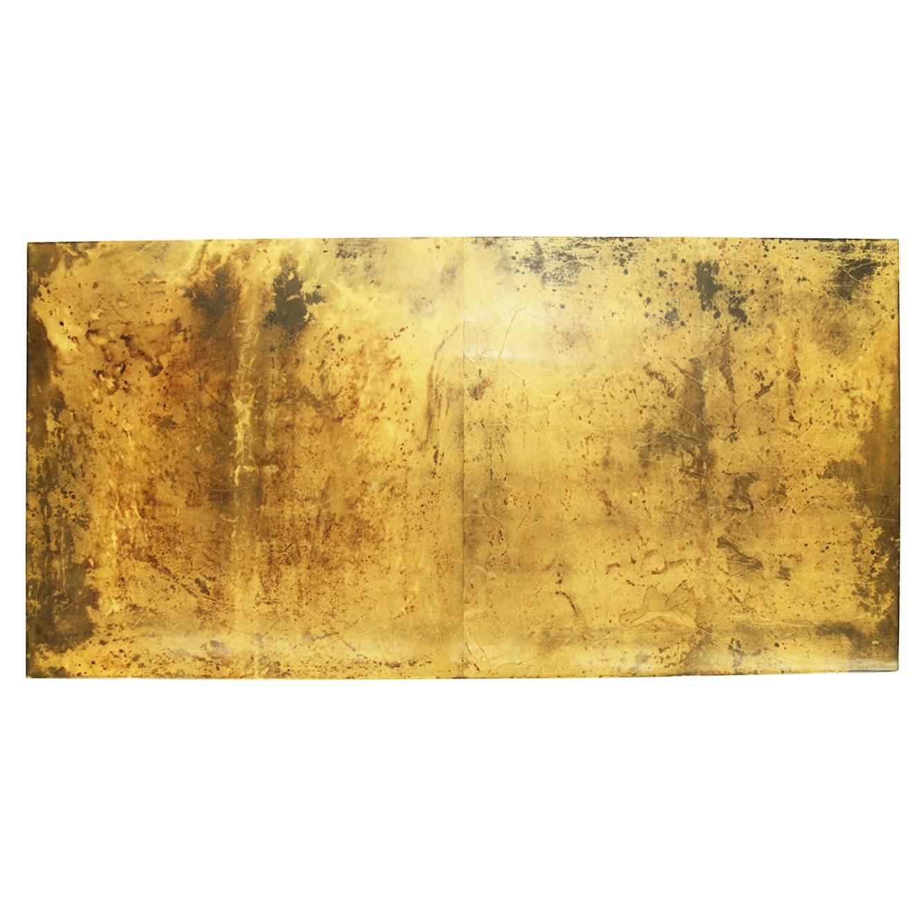 Forged Rare Aldo Tura Goatskin Coffee Table, circa 1960