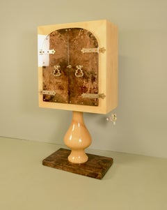 Rare Aldo Tura Lighted, Locking Bar Cabinet or Liquor Cabinet