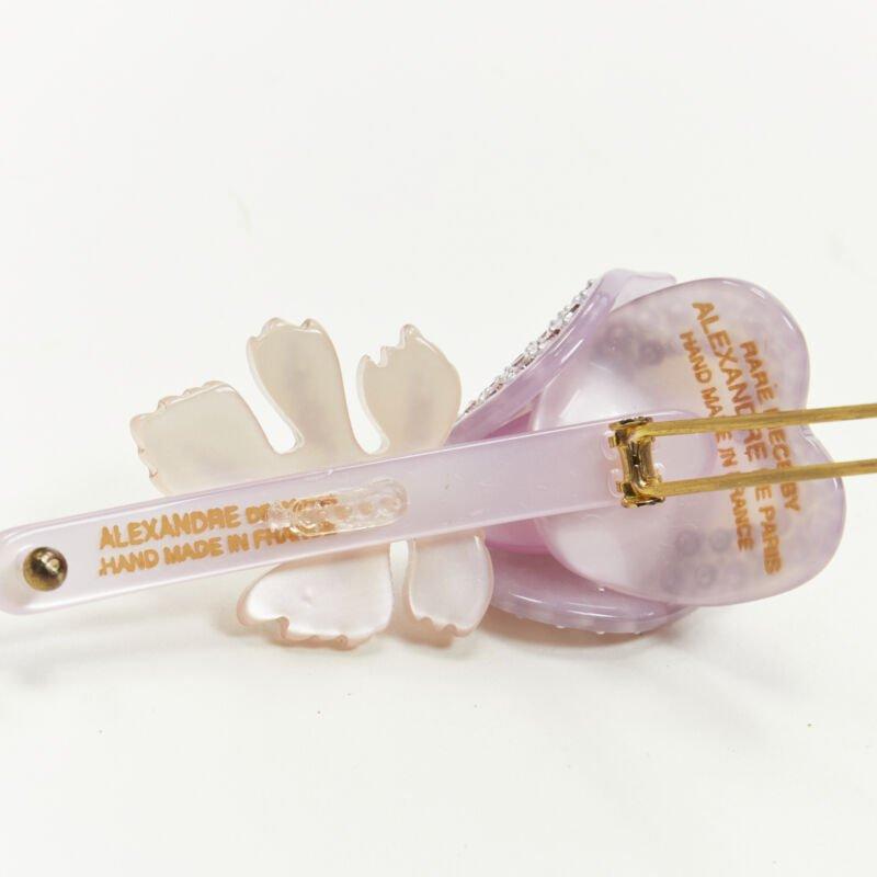Women's rare ALEXANDER DE PARIS Alexander Zouari purple pink crystal rose pin bow tie For Sale