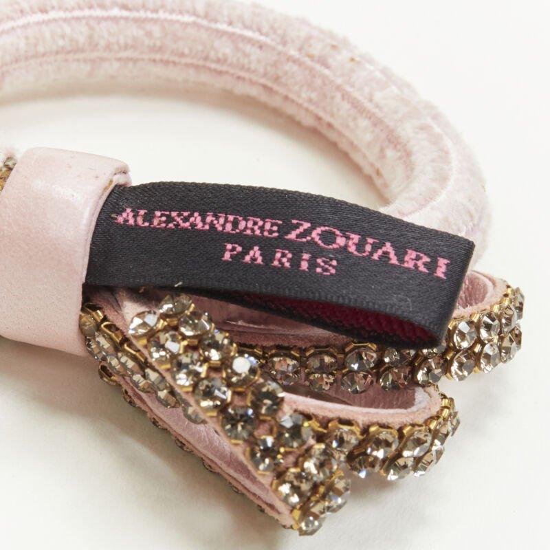 rare ALEXANDER DE PARIS Alexander Zouari purple pink crystal rose pin bow tie For Sale 1