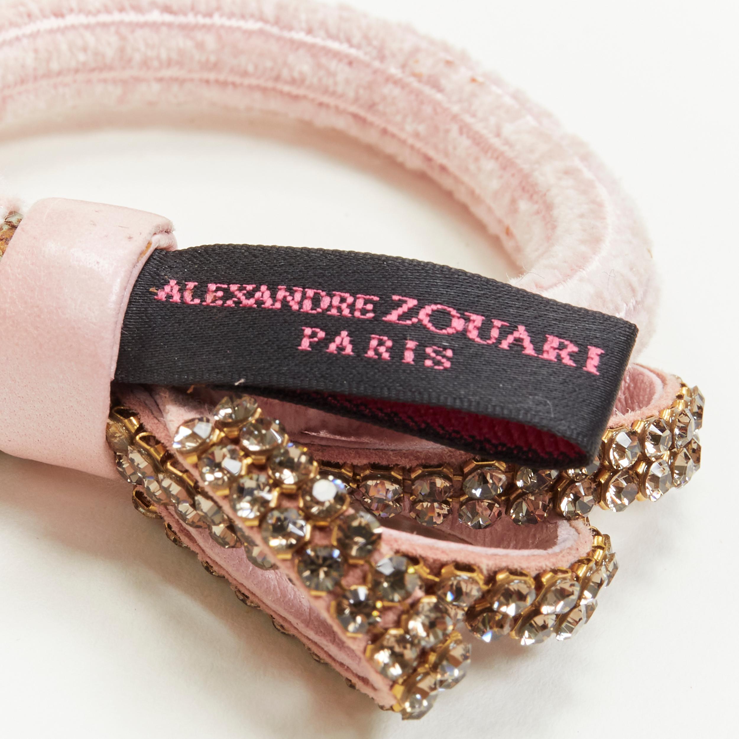 rare ALEXANDER DE PARIS Alexander Zouari purple pink crystal rose pin bow tie For Sale 1