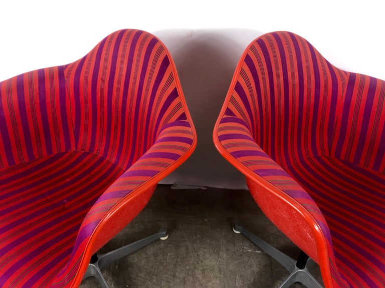 Rare Alexander Girard, Eames Red Fiberglass Swivel Arm Shell Chair D A ...