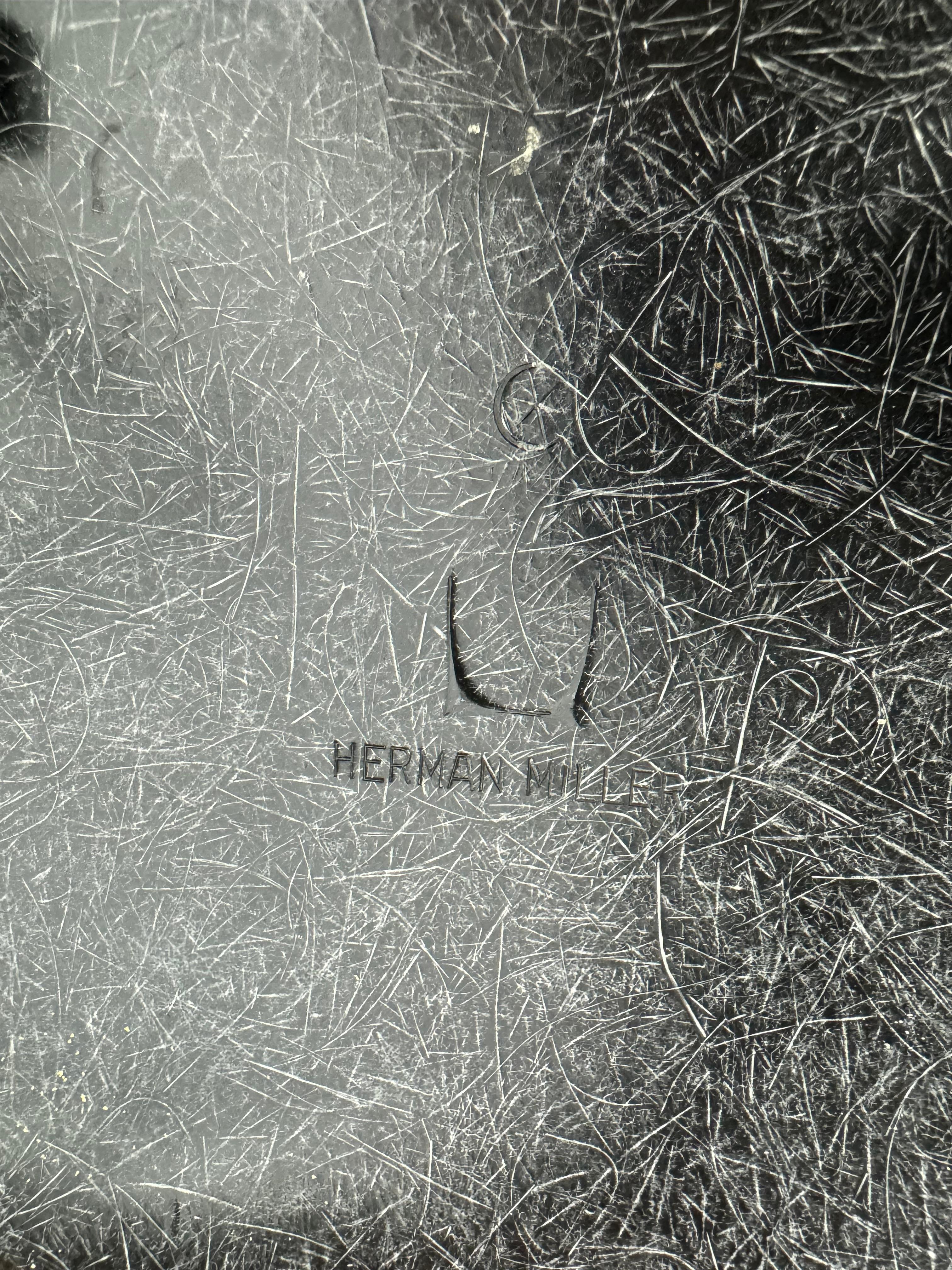 Rare Alexander Girard Fabric Herman Miller Eames Black Fiberglass Arm Shell For Sale 6