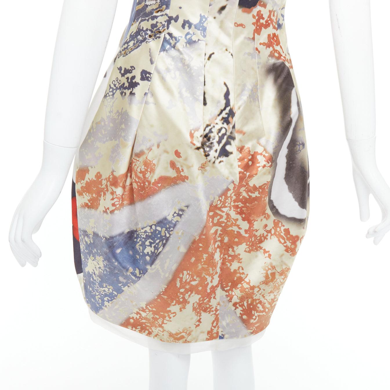 rare ALEXANDER MCQUEEN 2008 God Save The Queen Elizabeth strapless dress IT40 S For Sale 5