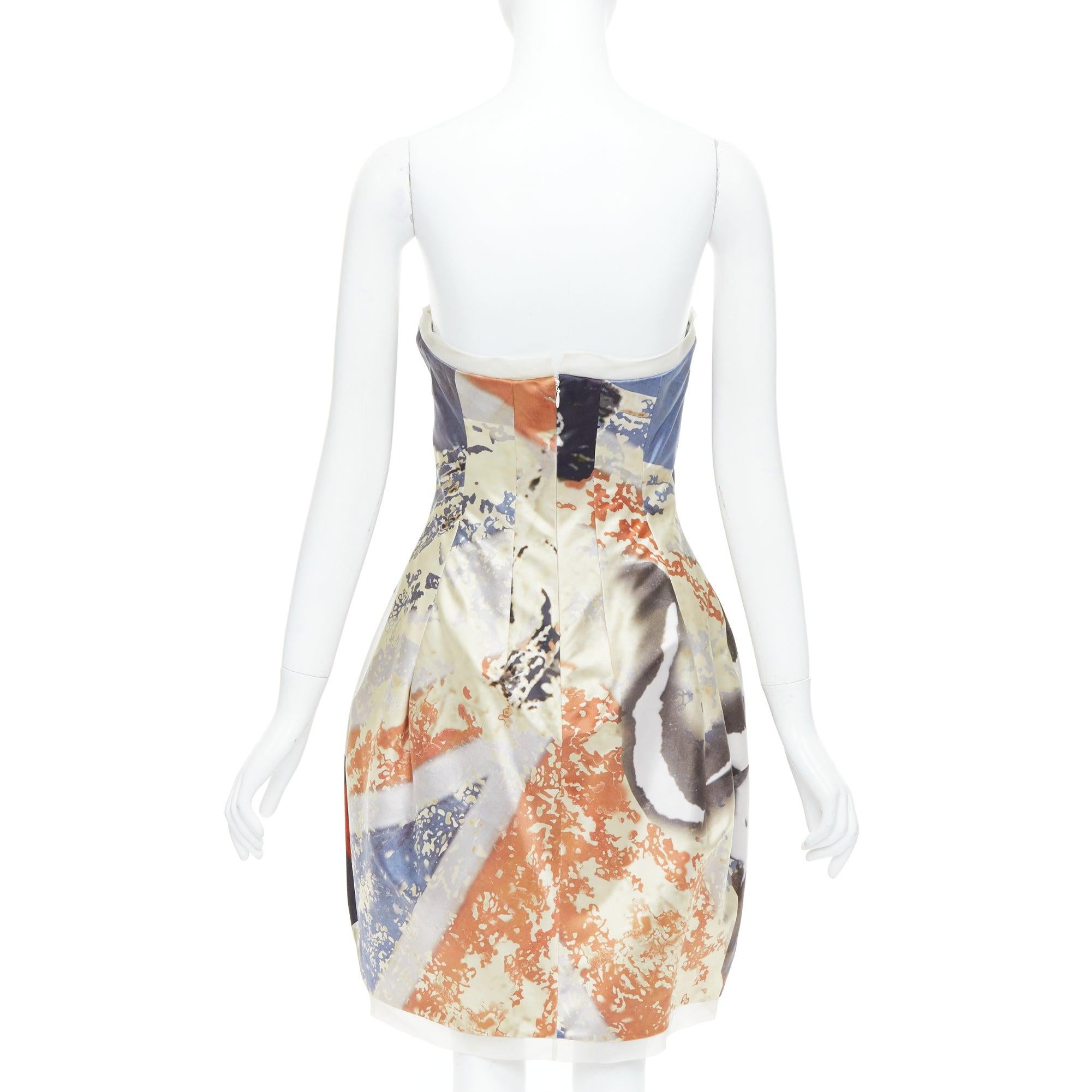 Women's rare ALEXANDER MCQUEEN 2008 God Save The Queen Elizabeth strapless dress IT40 S For Sale